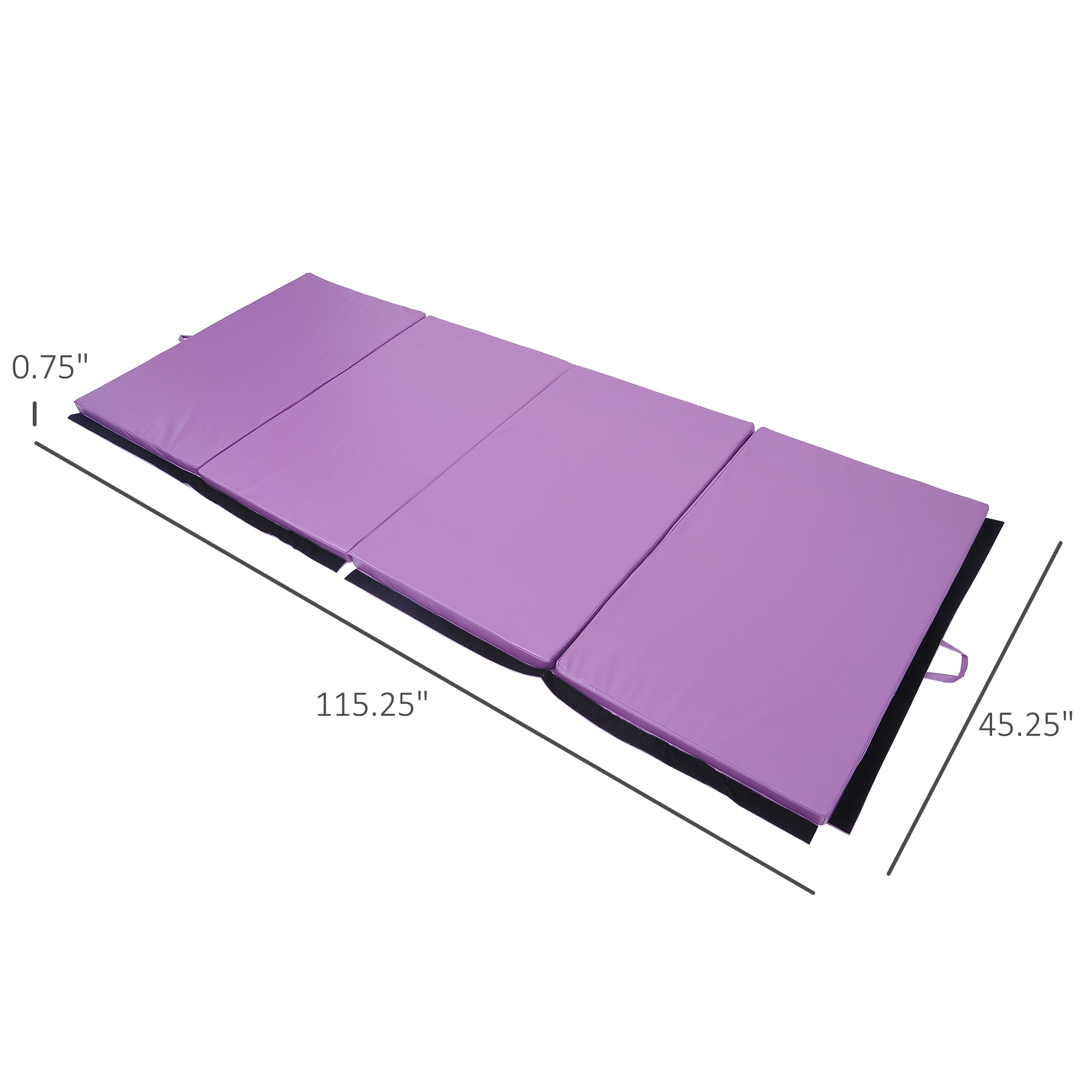 4'x10'x2'' Folding Gymnastics Tumbling Mat, Exercise Mat with Carrying Handles for Yoga, MMA, Martial Arts, Stretching, Purple Gymnastics Mats   at Gallery Canada