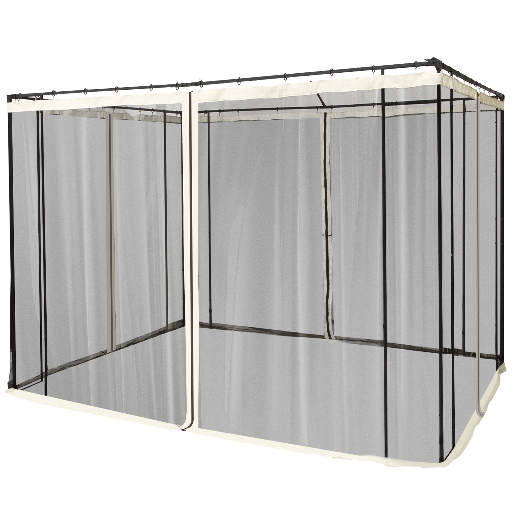 Replacement Mosquito Netting for Gazebo 10' x 10' Black Screen Walls for Canopy with Zippers for Parties and Outdoor Activities, Cream White Gazebo Sidewalls at Gallery Canada