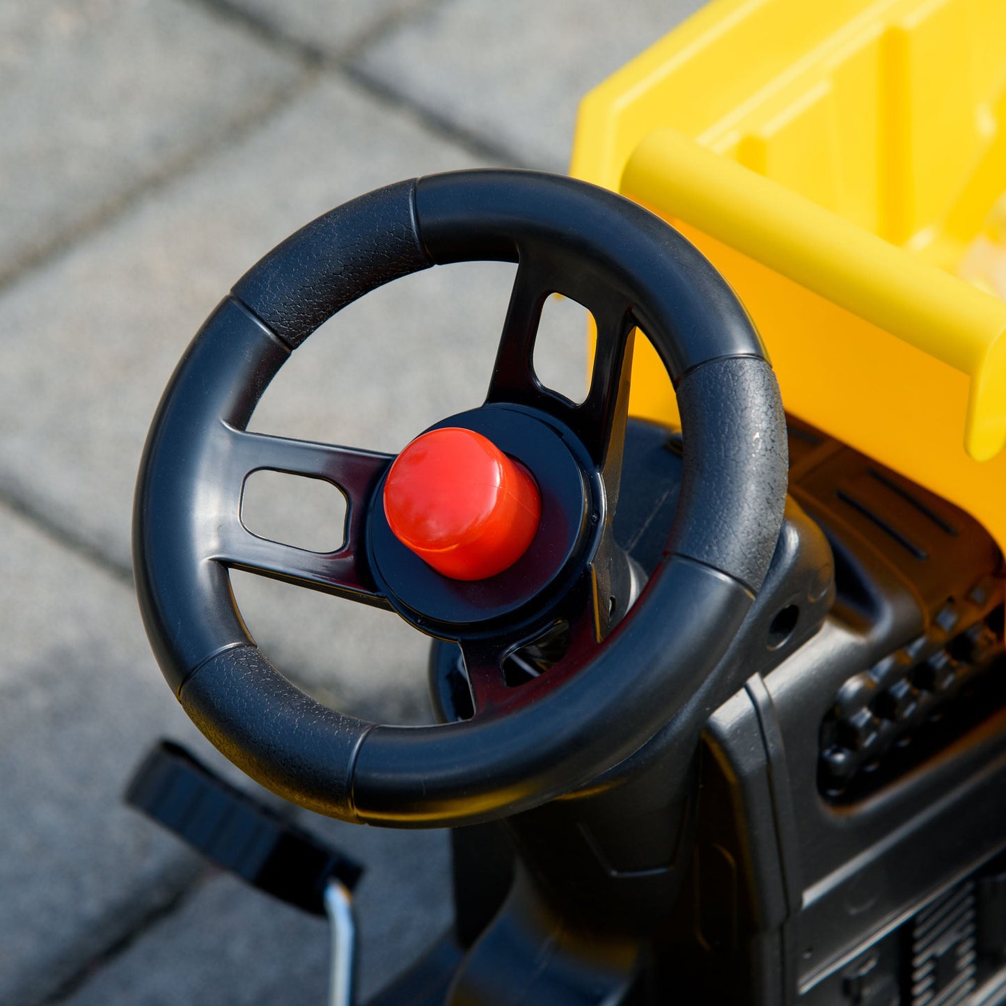 Ride On Toy Pedal Dump Truck, Front Loader Construction Tractor with Detachable Trailer, Yellow Toy Excavators   at Gallery Canada