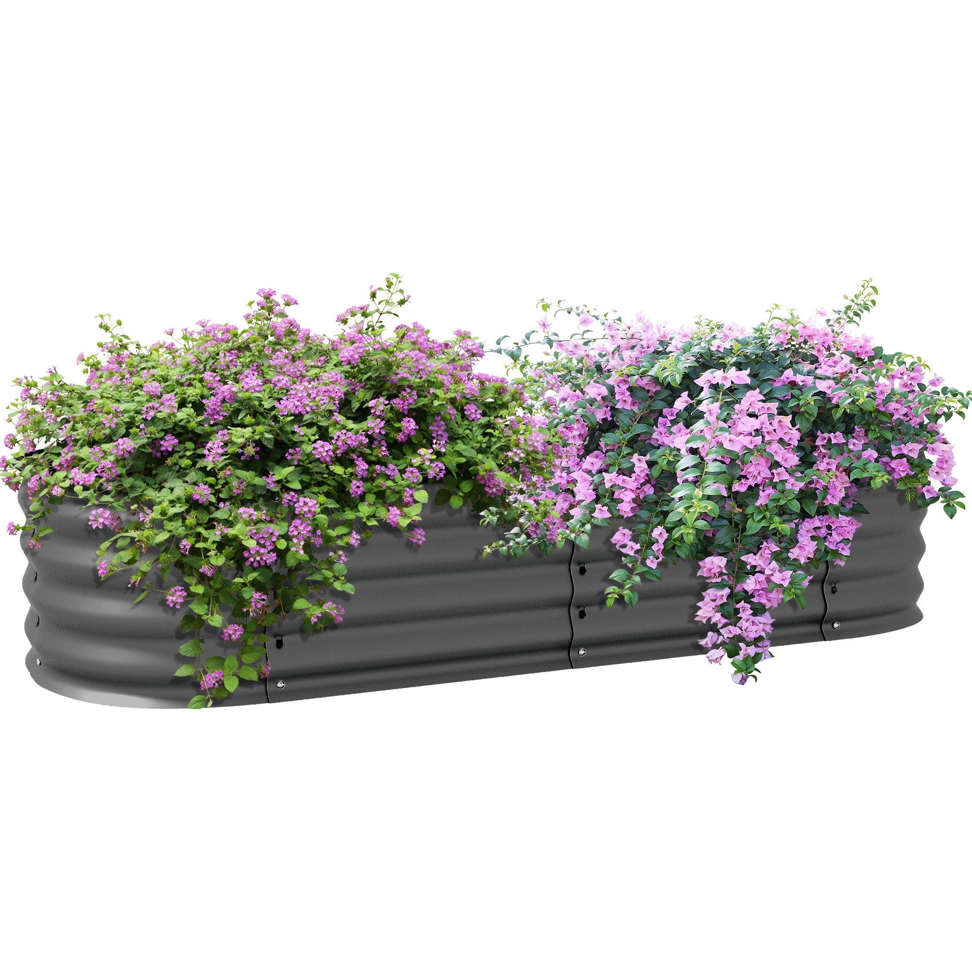 4.9 x 2 x 1ft Galvanized Raised Garden Bed Kit, Metal Planter Box with Safety Edging, Dark Grey Raised Garden Beds at Gallery Canada