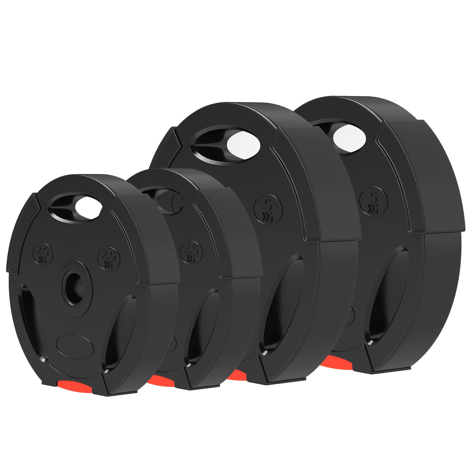 1-Inch Weight Plates, Barbell Weights Set for Weightlifting and Strength Training, 2 x 11lbs + 2 x 5.5lbs Dumbbells & Barbells Black at Gallery Canada