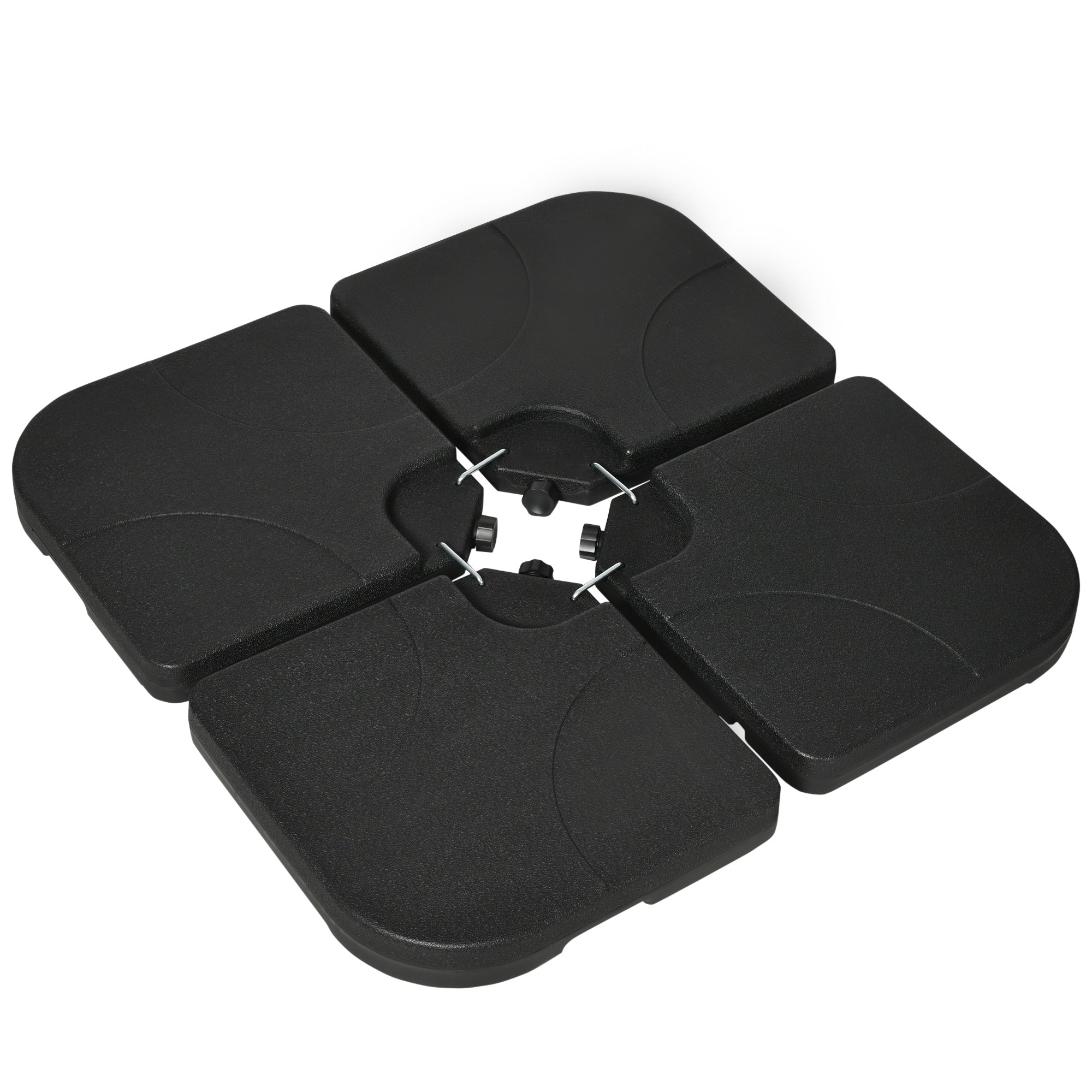 4 Piece Umbrella Base Stand w/ U Locking, 132 lb Capacity Water or 172 lb Capacity Sand, Black Umbrella Bases at Gallery Canada