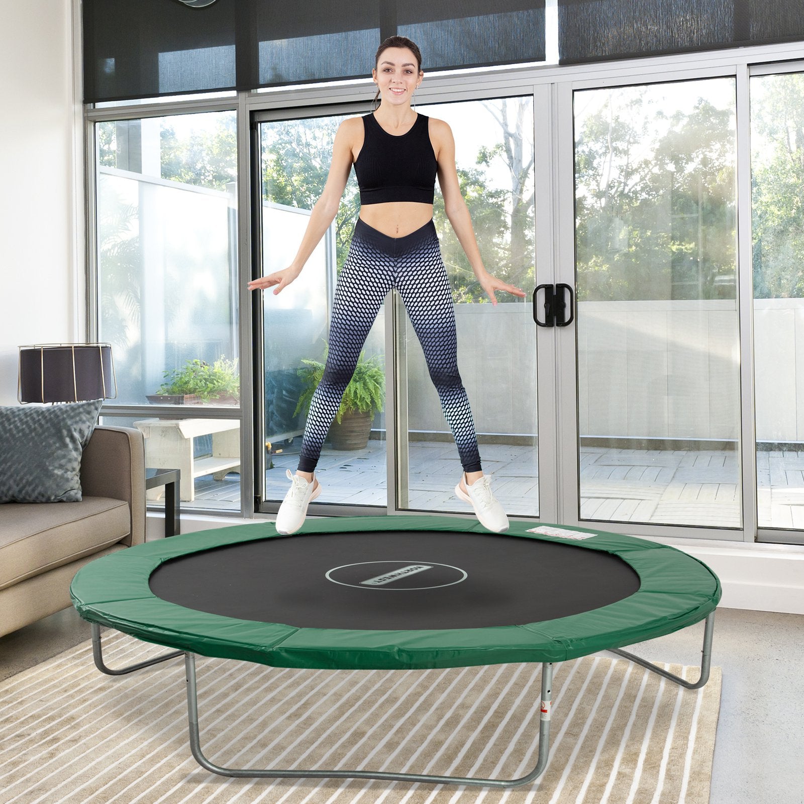 Φ8ft Trampoline Pad Φ96" Spring Safety Replacement Gym Bounce Jump Cover EPE Foam Green Trampolines   at Gallery Canada