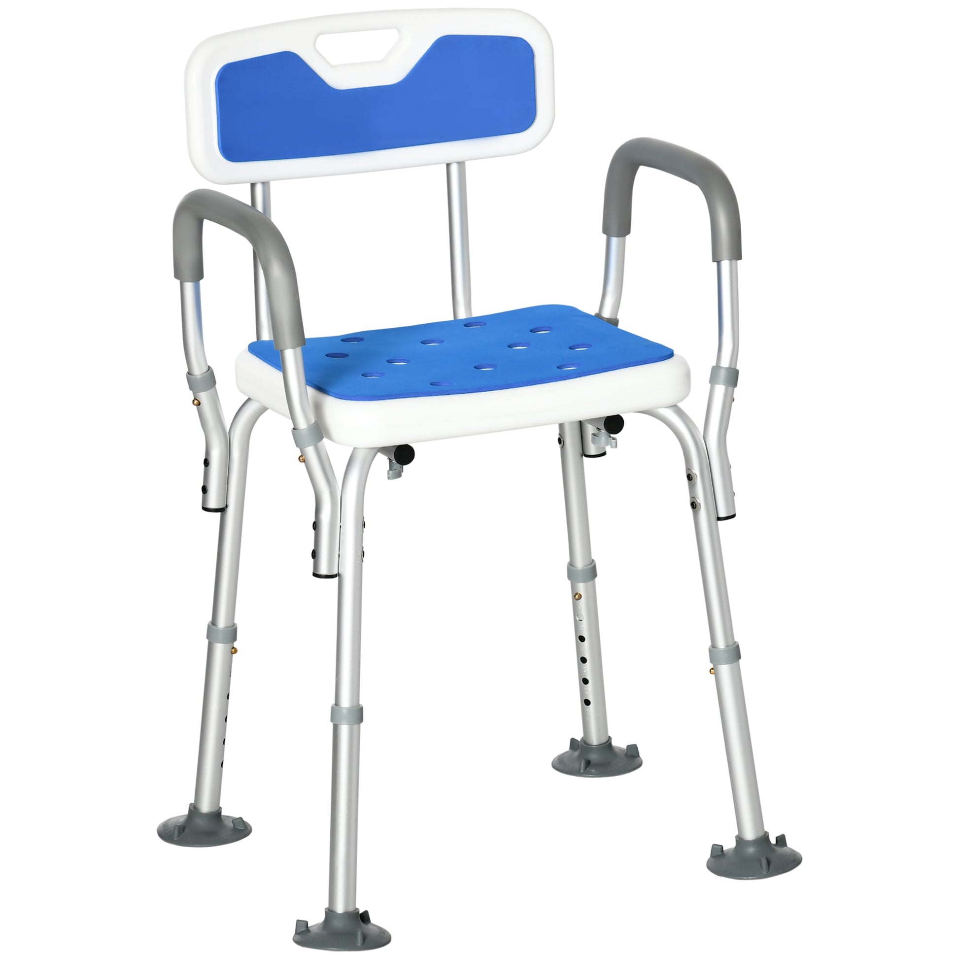 Adjustable Shower Chair with Arms and Back, Bath Chair with Padded Seat, Anti-slip Shower Bench for Seniors and Disabled, Tool-Free Assembly, 299lbs Bath Chairs Multi Colour  at Gallery Canada