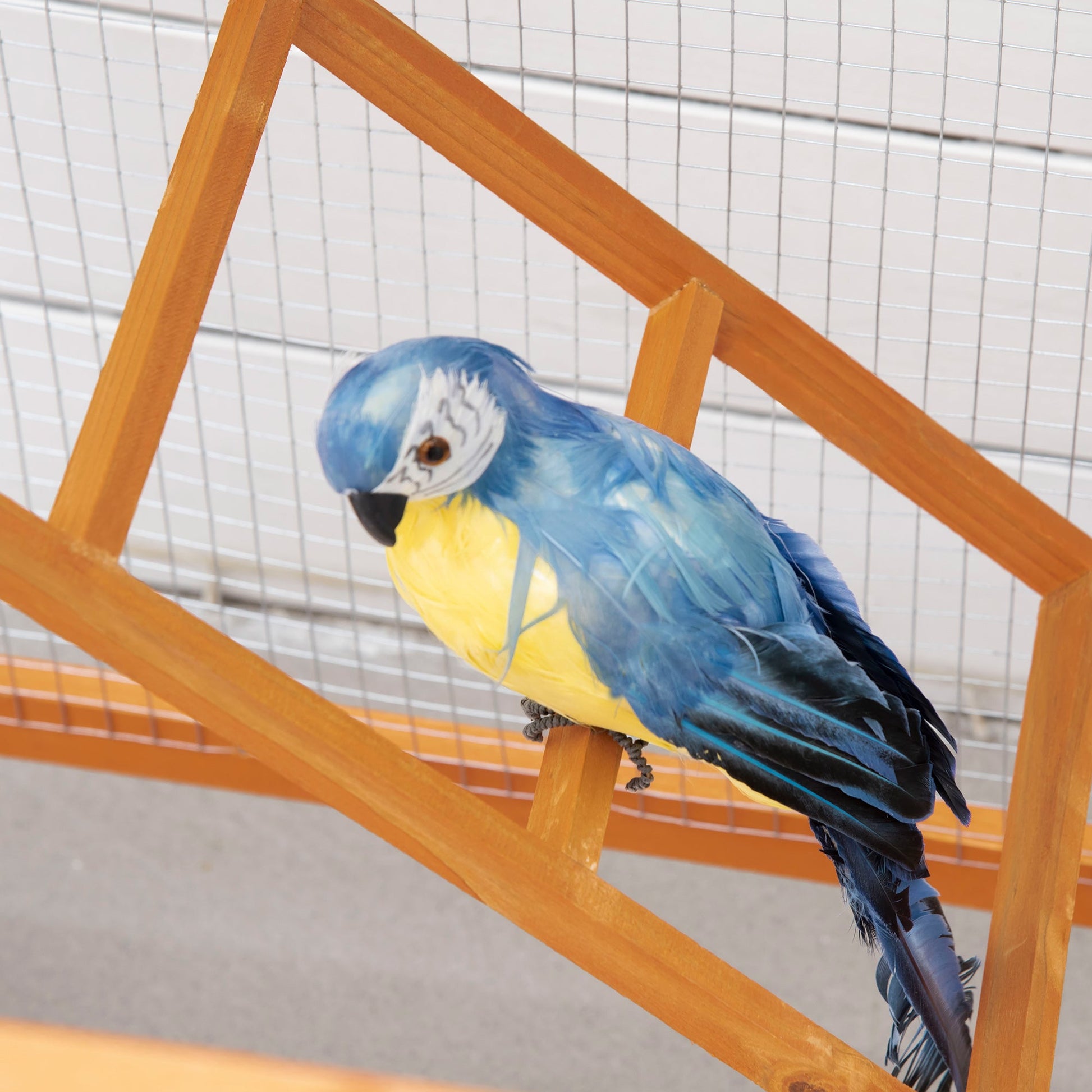 65" Outdoor Wooden Birdcage Aviary with Pull Out Tray, Orange Bird Cages   at Gallery Canada