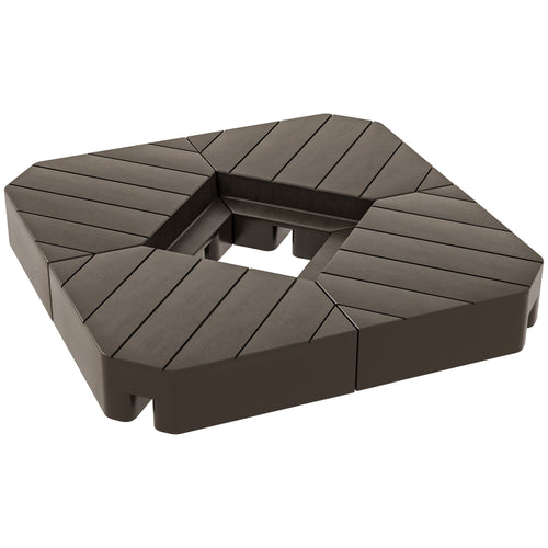 Offset Umbrella Base Outdoor Umbrella Weights, 132 lb. Capacity Water or 176 lb. Capacity Sand, Brown