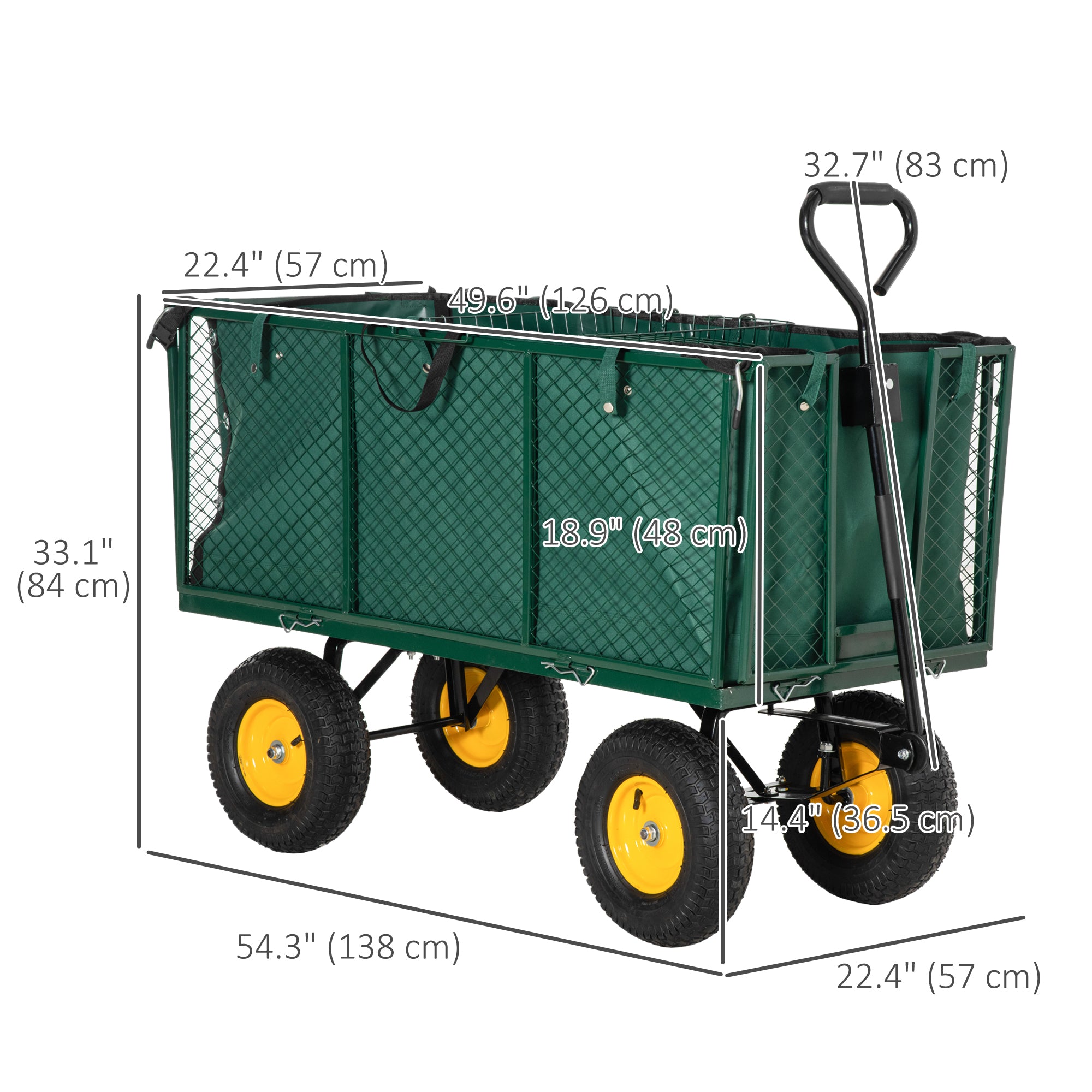 342L Utility Wagon Cart with Removable Mesh Sides to Convert into Flatbed for Beach Lawn Yard Folding Garden Carts at Gallery Canada