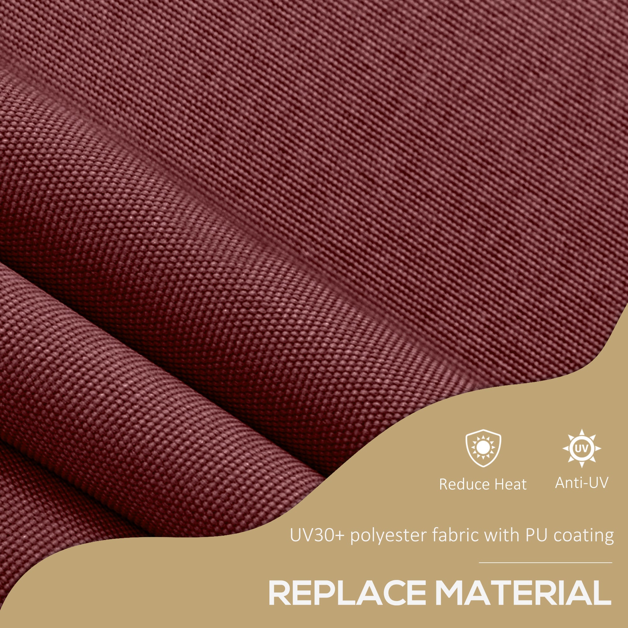 11.5' x 4' Manual Retractable Awning, Non-Screw Freestanding Patio Awning, UV Resistant, for Window or Door, Wine Red Patio Awnings at Gallery Canada