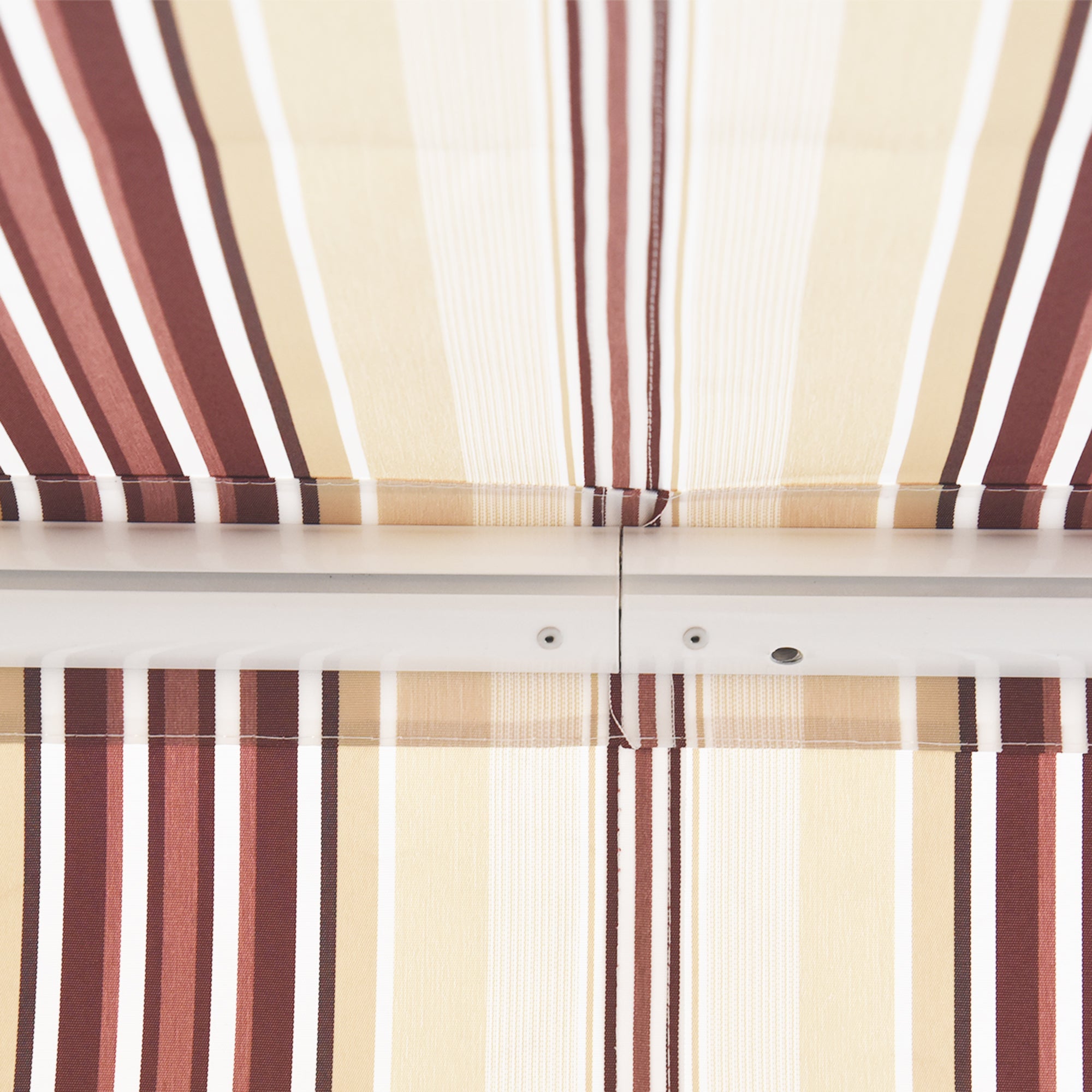 10' x 8' Manual Retractable Awning, Sun Shade Shelter Canopy, with Aluminum Frame and UV Protection for Patio Deck Yard Window Door, Red Stripe Deck Awnings at Gallery Canada