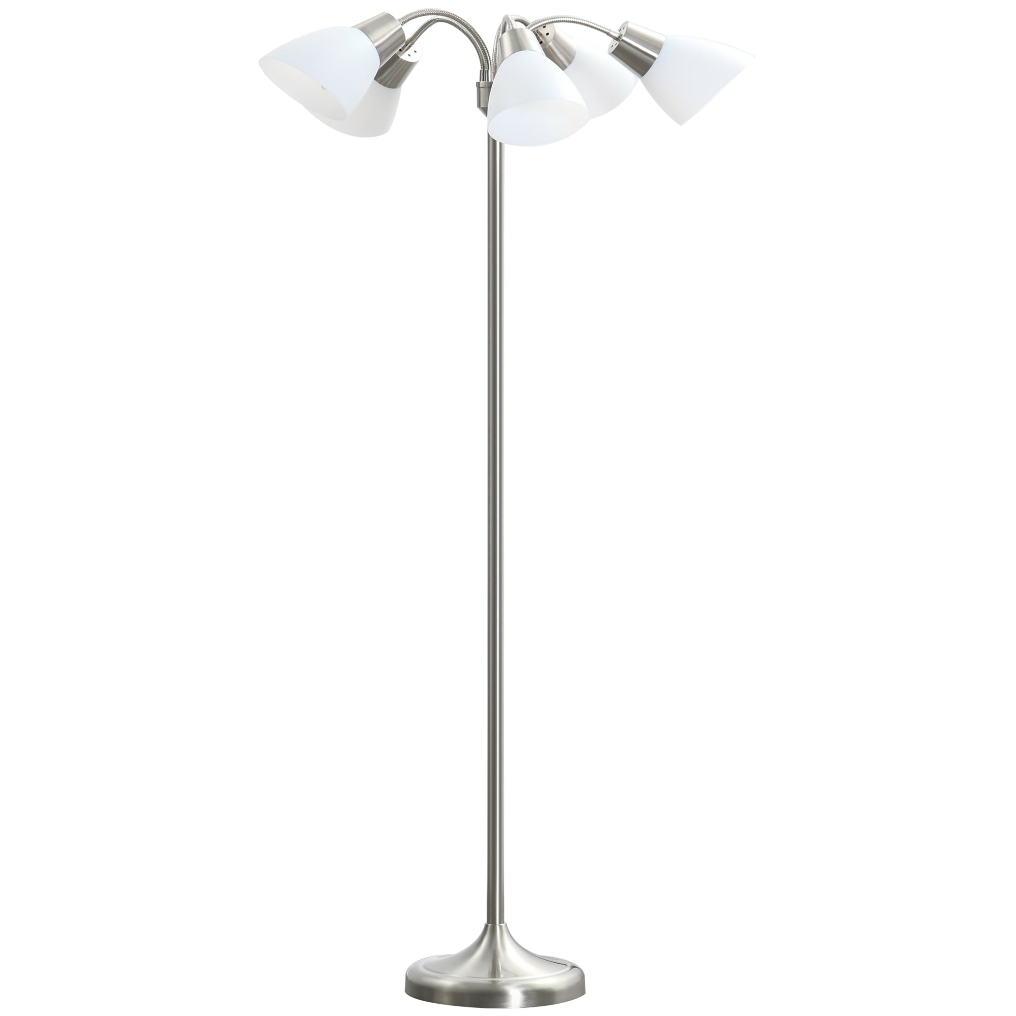 Arc Tree Floor Lamp with 5 Adjustable Rotating Lights, Modern Standing Gooseneck Reading Light for Living Room Bedroom Office, Bronze Floor Lamps & Ceiling Fan Lights   at Gallery Canada