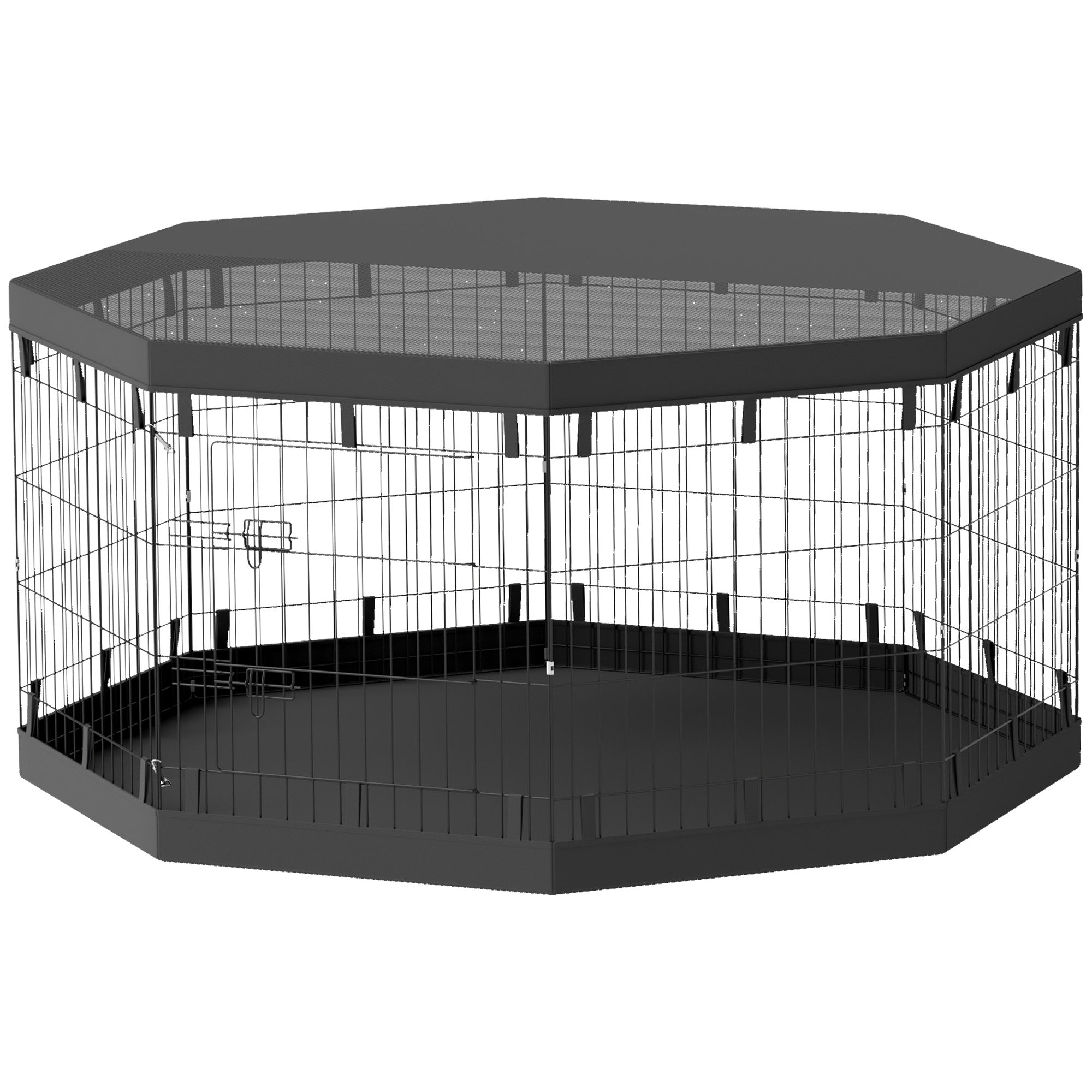 8 Panels Foldable Dog Playpen with Bottom Pad &; Top Cover, 30