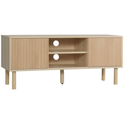 Modern TV Stand for TVs up to 50", TV Cabinet with Storage Shelves for Living Room, Natural TV Stands   at Gallery Canada