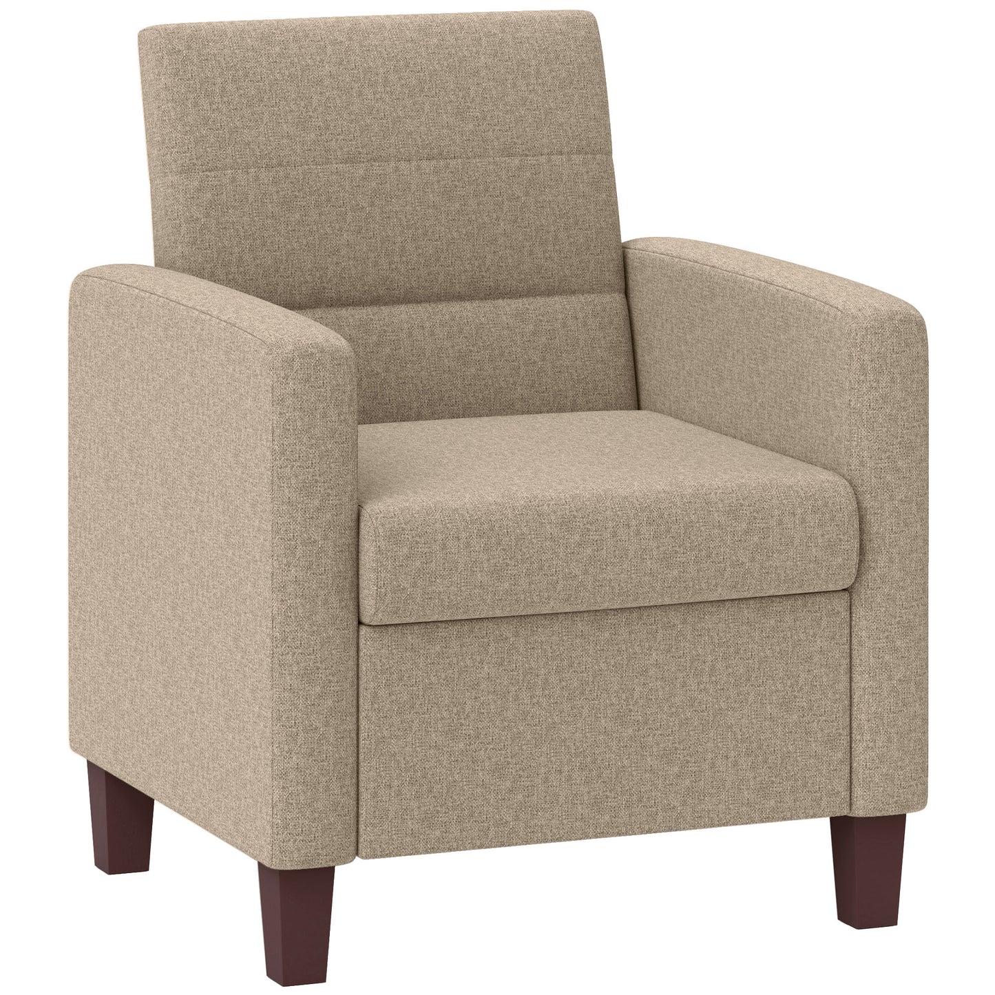 Fabric Accent Chair, Modern Armchair with Seat Cushion and Non-Slip Pads for Living Room, Bedroom, Light Brown Accent Chairs at Gallery Canada