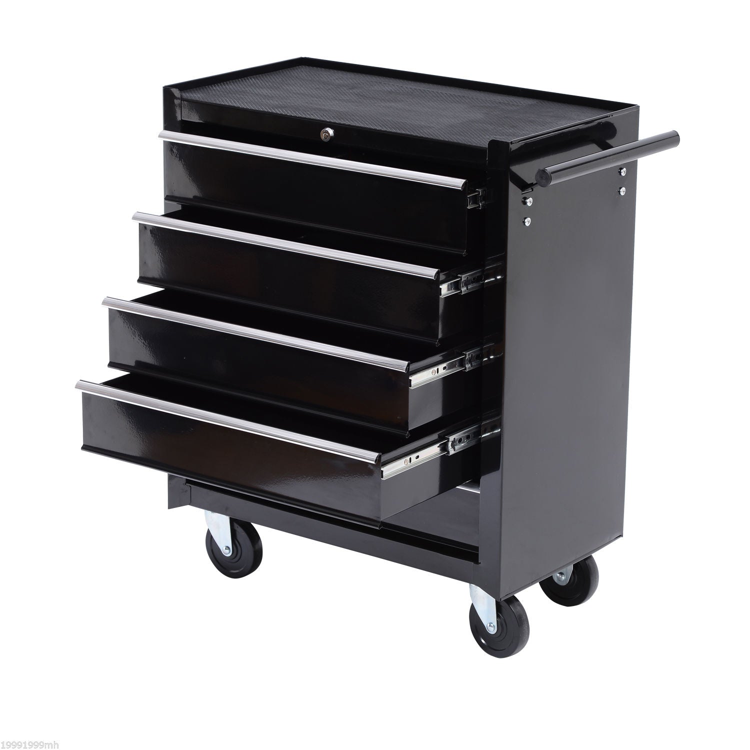 5 Drawer Roller Tool Chest, Mobile Lockable Toolbox, Storage Organizer with Handle for Workshop Mechanics Garage, Black Tool Organizers Black  at Gallery Canada