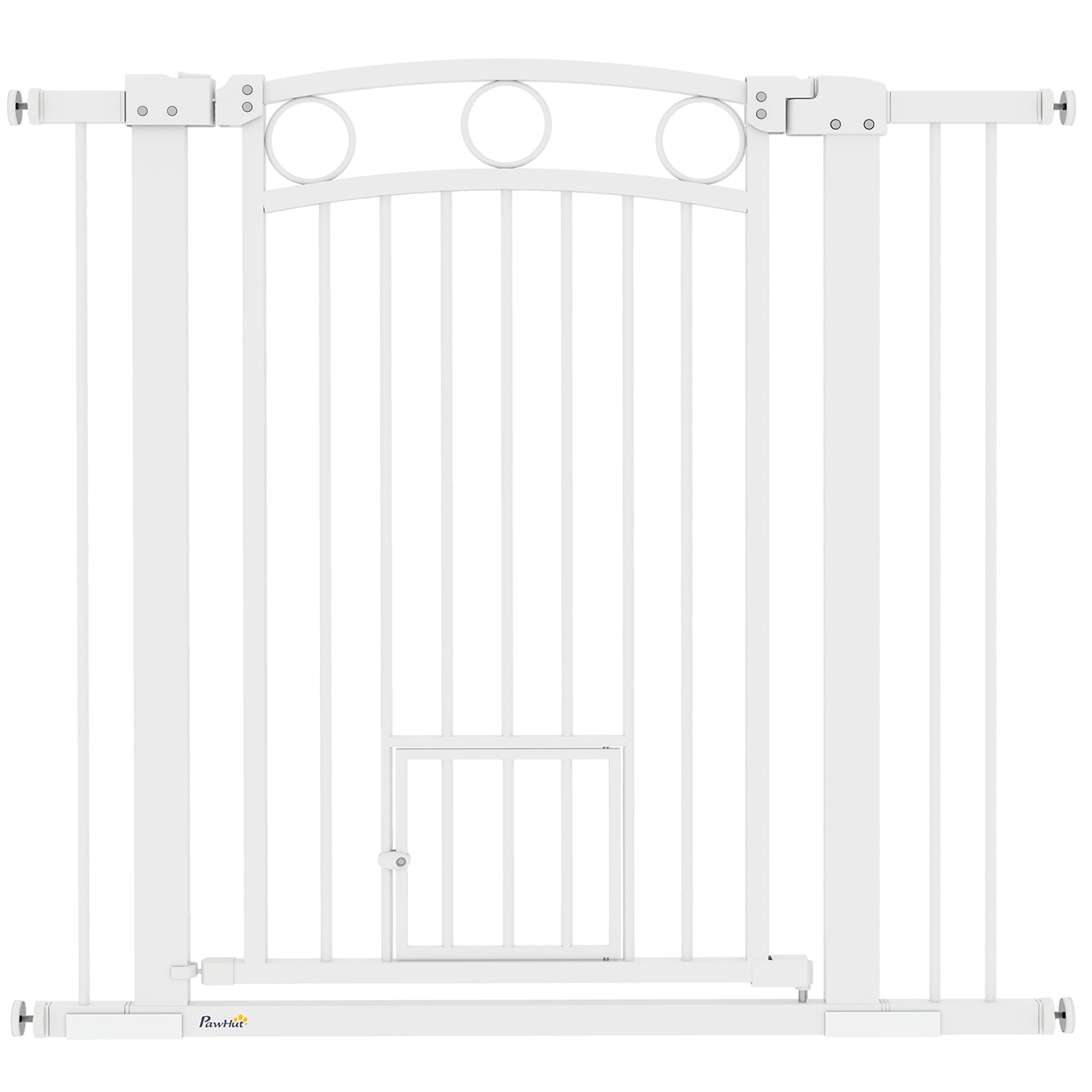 38" Extra Tall Dog Gate w/ Cat Door, 2 Extension Kits, for Doorways, Hallways, Stairways, 30"-41" Width Houses, Kennels & Pens at Gallery Canada