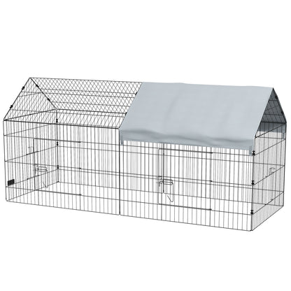 87" Small Animal Cage with Roof, Indoor/Outdoor Use, for Chicken, Rabbits, Chinchillas, Silver Houses & Habitats   at Gallery Canada