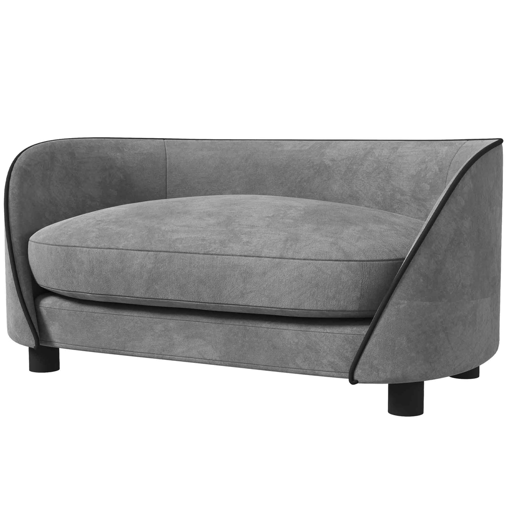 Pet Sofa Dog Couch for Small to Medium Sized Dogs with Soft Cushion, Removable Washable Cover, Velvet Touch, Grey Dog Sofas   at Gallery Canada