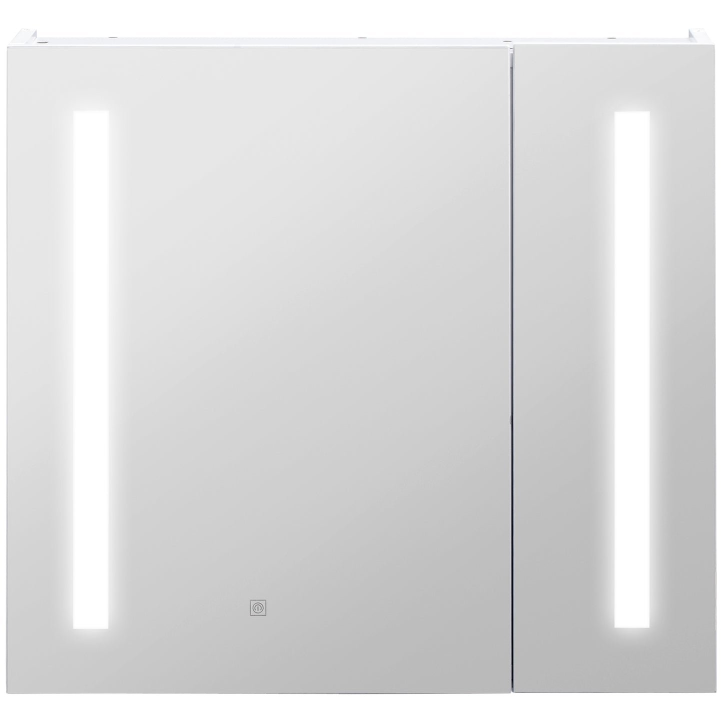 Illuminated Bathroom Mirror Cabinet 650 X 700Hmm LED Bathroom Mirror with Lights Touch Switch, Adjustable Shelf, USB Charge, White Mirror Medicine Cabinets   at Gallery Canada