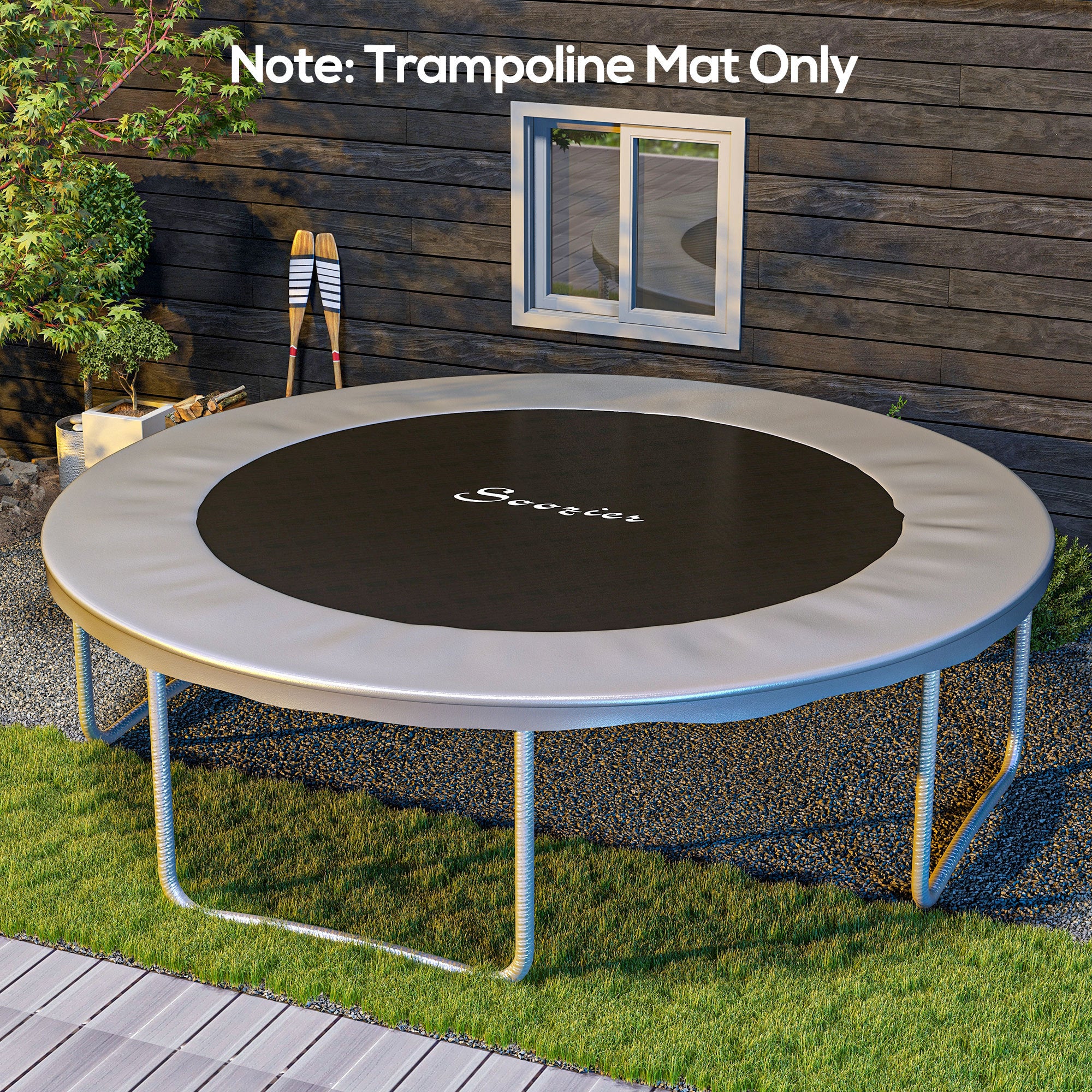 Trampoline Mat Replacement with Spring Pull Tool and 72 V-Hooks, Fits 12ft Trampoline, Using 5.5