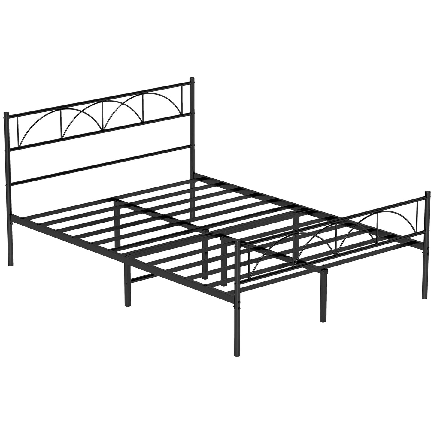 Metal Full Platform Bed Frame with Headboard, Steel Slat Support, Underbed Storage, No Box Spring Needed, Easy Assembly Bedroom Furniture   at Gallery Canada