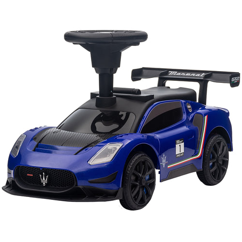 Licensed Maserati GT2 Baby Sliding Car with Storage, Music, Horn, Foot to Floor Toddler Car for 18-60 Months, Blue