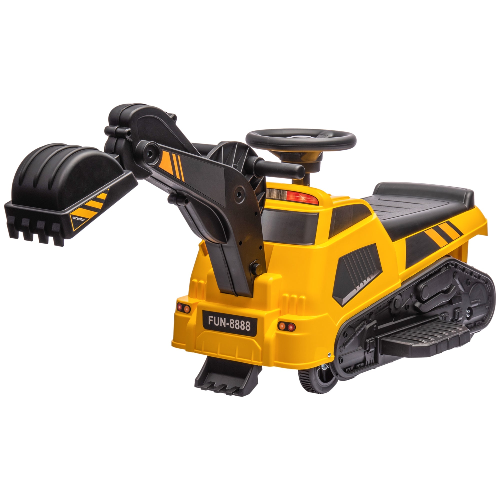 3-in-1 6V Electric Ride-On Tractor Excavator Bulldozer for Toddlers, Yellow Toy Excavators Multi Colour  at Gallery Canada