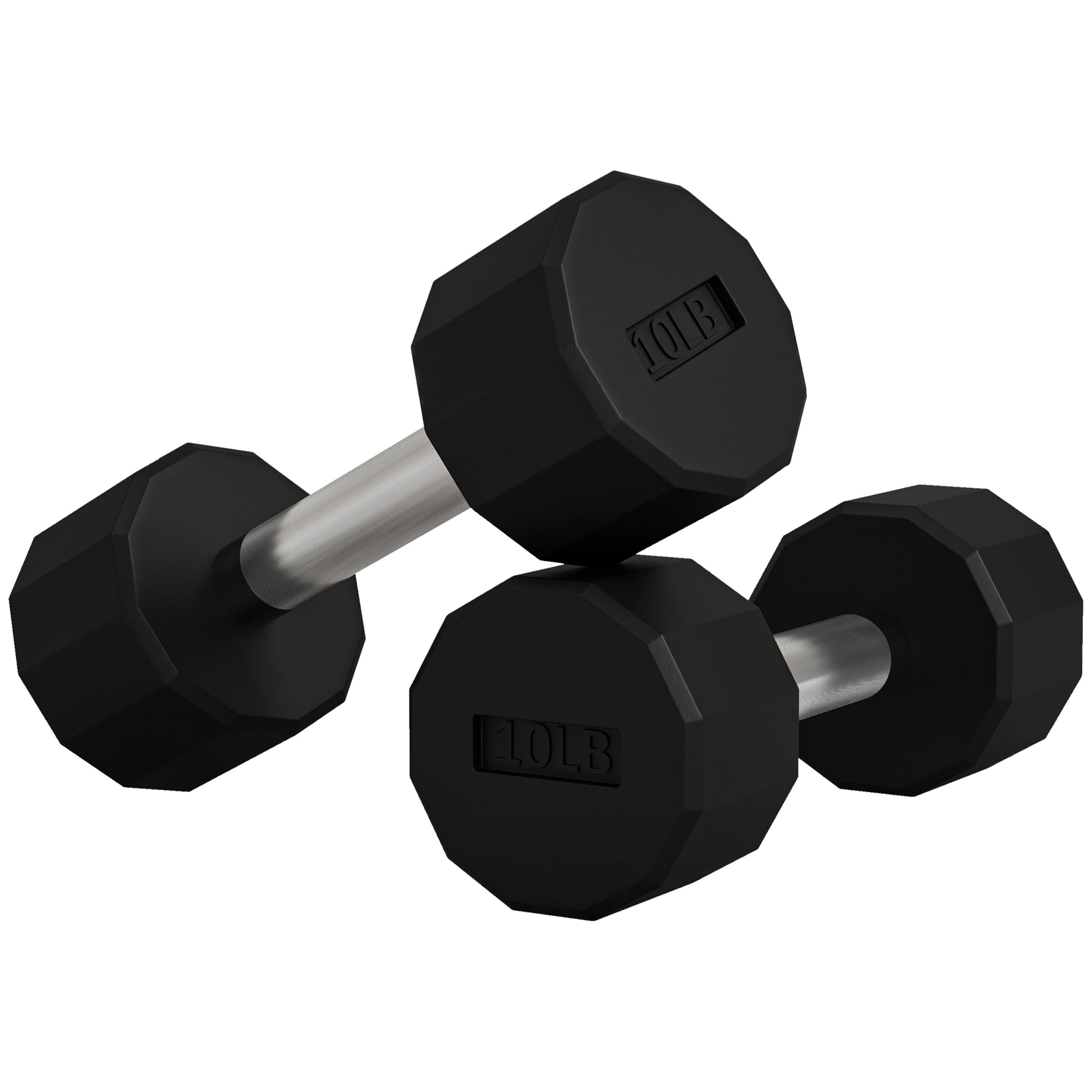 2 x 10lbs Dumbbells Set with Non-Slip Grip, Rubber Covered Weights for Men Women Home Gym Workout Dumbbells & Barbells   at Gallery Canada