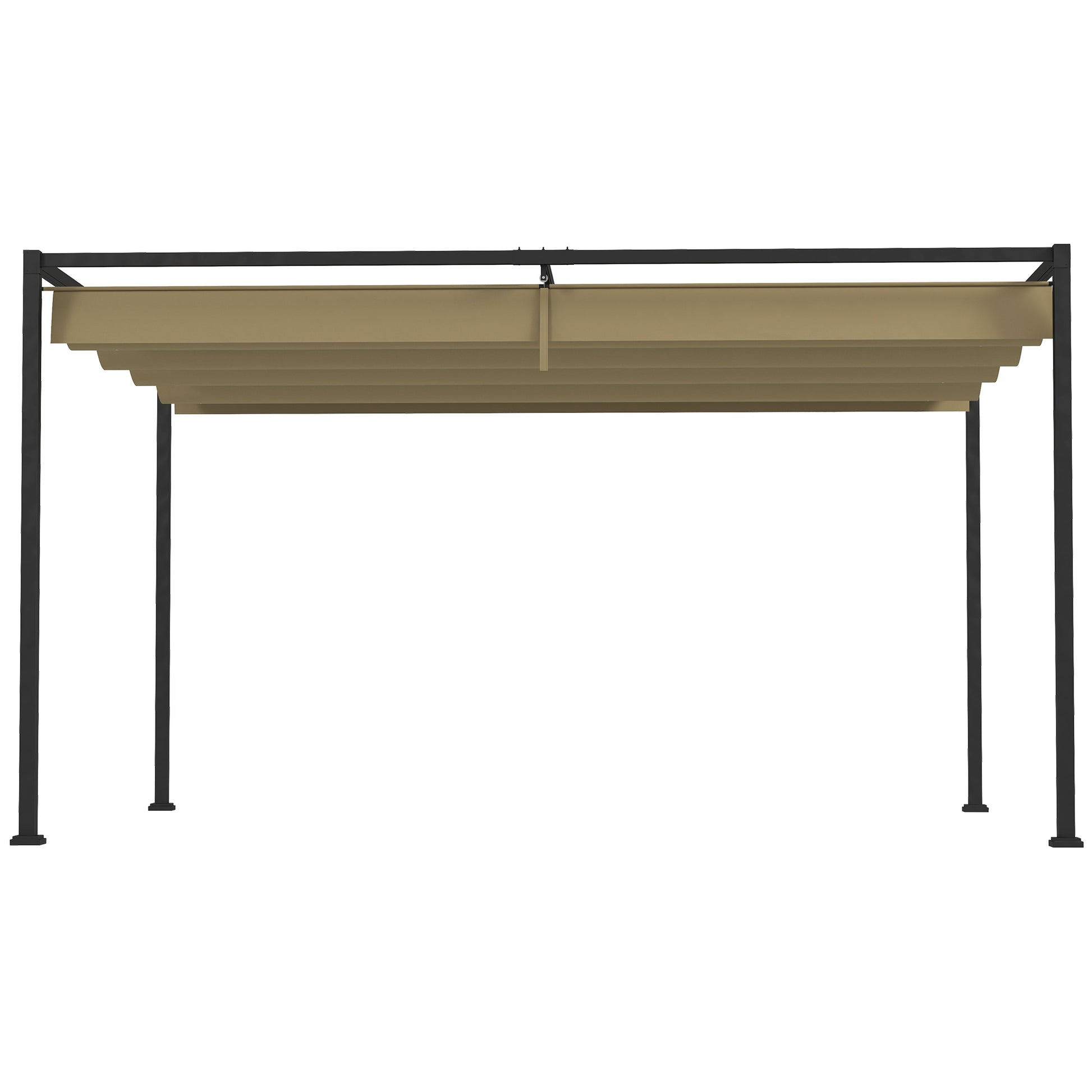 13' x 10' Patio Pergola with Retractable Canopy, Outdoor Sun Shelter, Yard Shade, Khaki Pergolas at Gallery Canada