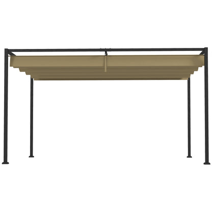 13' x 10' Patio Pergola with Retractable Canopy, Outdoor Sun Shelter, Yard Shade, Khaki Pergolas at Gallery Canada