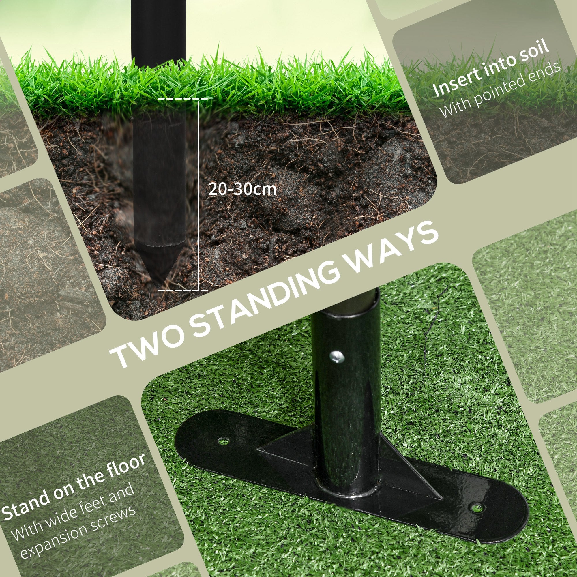Picket Metal Garden Fence for Hard &; Soft Ground, 4 ft(H) Standing Outdoor Fencing with Feet, Animal Barrier Flower Bed Landscape Edging, Brown Garden Fences at Gallery Canada