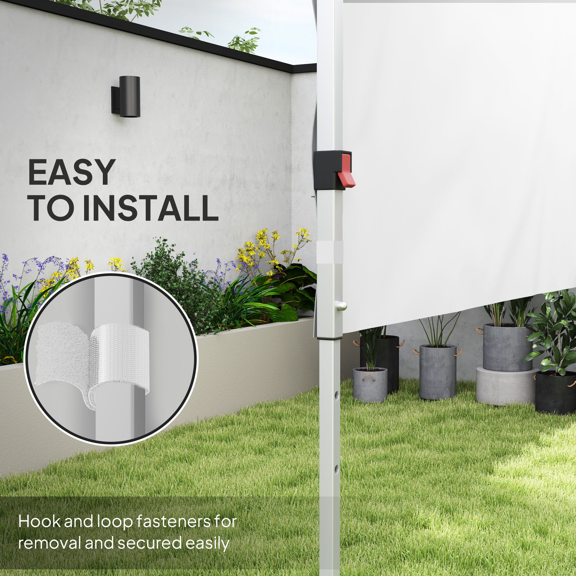 Canopy Sidewalls for 10' x 10' or 10' x 20' Pop up Canopy, 2 PCS Canopy Half Walls Only, White Gazebo Sidewalls at Gallery Canada