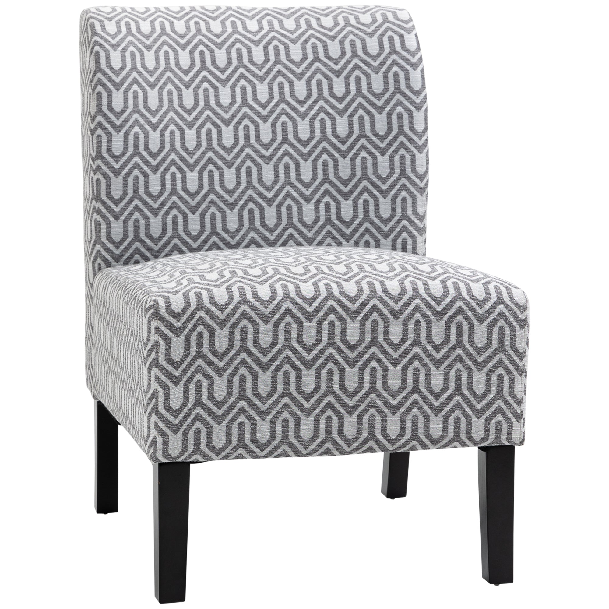 Armless Accent Chair for Bedroom, Upholstered Slipper Side Chair for Living Room with Wood Legs, Grey Accent Chairs Grey  at Gallery Canada