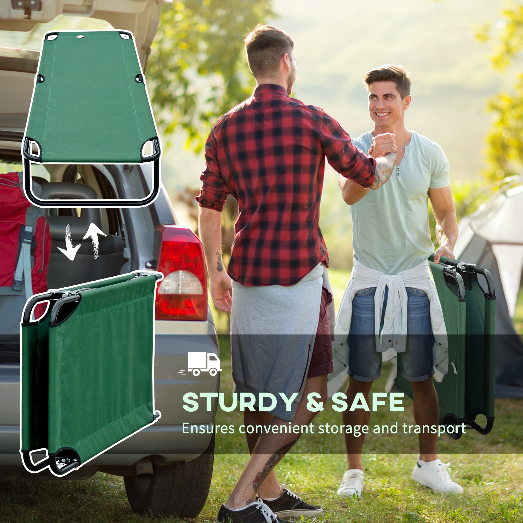 Folding Camping Cot for Adults Portable Outdoor Sleeping Bed for Office Beach Home, Green Camping Cots at Gallery Canada