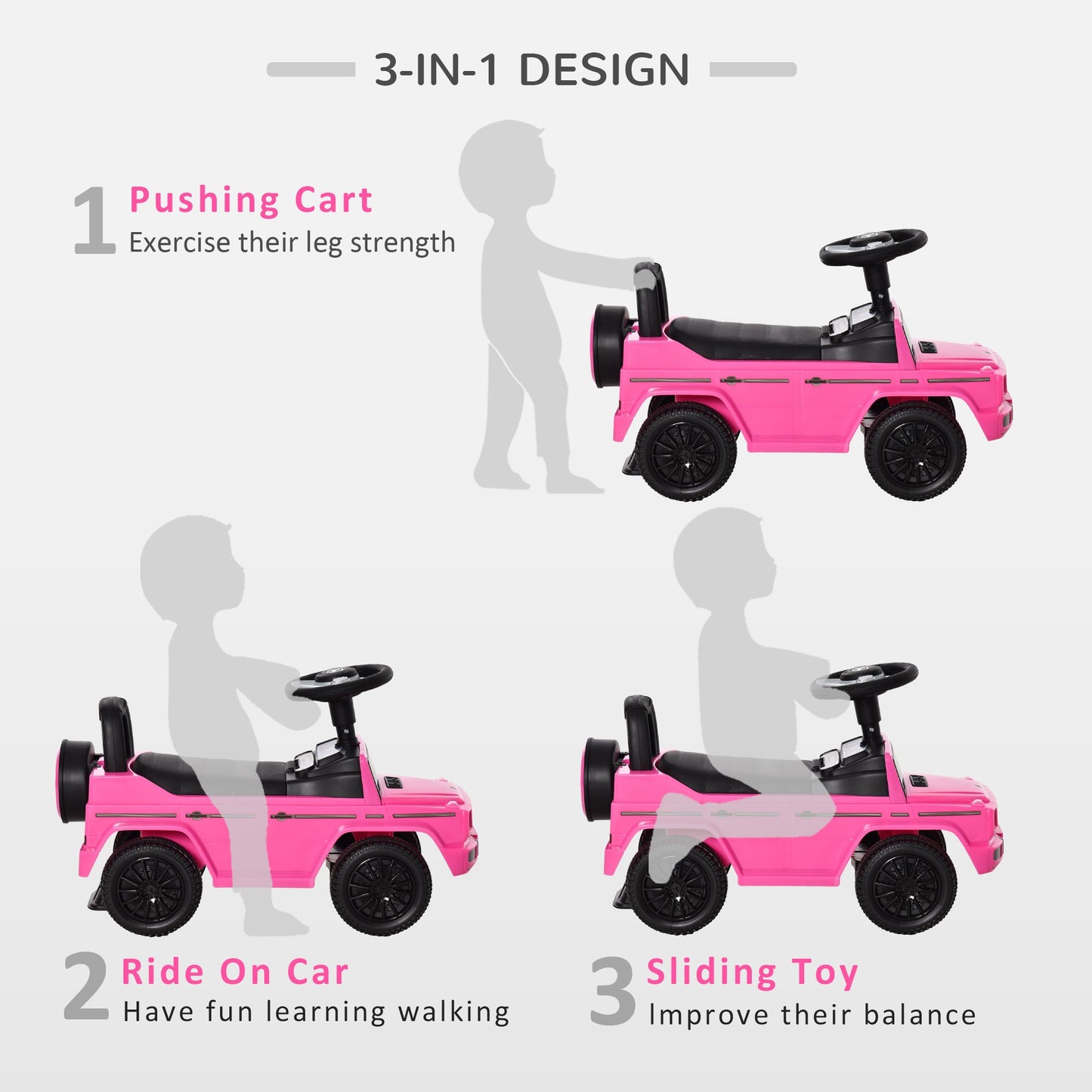 Compatible Baby Toddler Push Car Foot-to-Floor Ride-On Wheel Mercedes-Benz G350 Licensed Pink Push Cars for Toddlers   at Gallery Canada