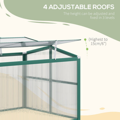 Aluminium Cold Frame Greenhouse Garden Portable Raised Planter with Openable Top, 51" x 28" x 24" Cold Frame Greenhouses   at Gallery Canada