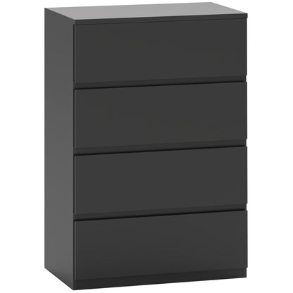 4 Drawer Chest Storage Cupboard Freestanding Drawer Unit, Black Storage Cabinets at Gallery Canada