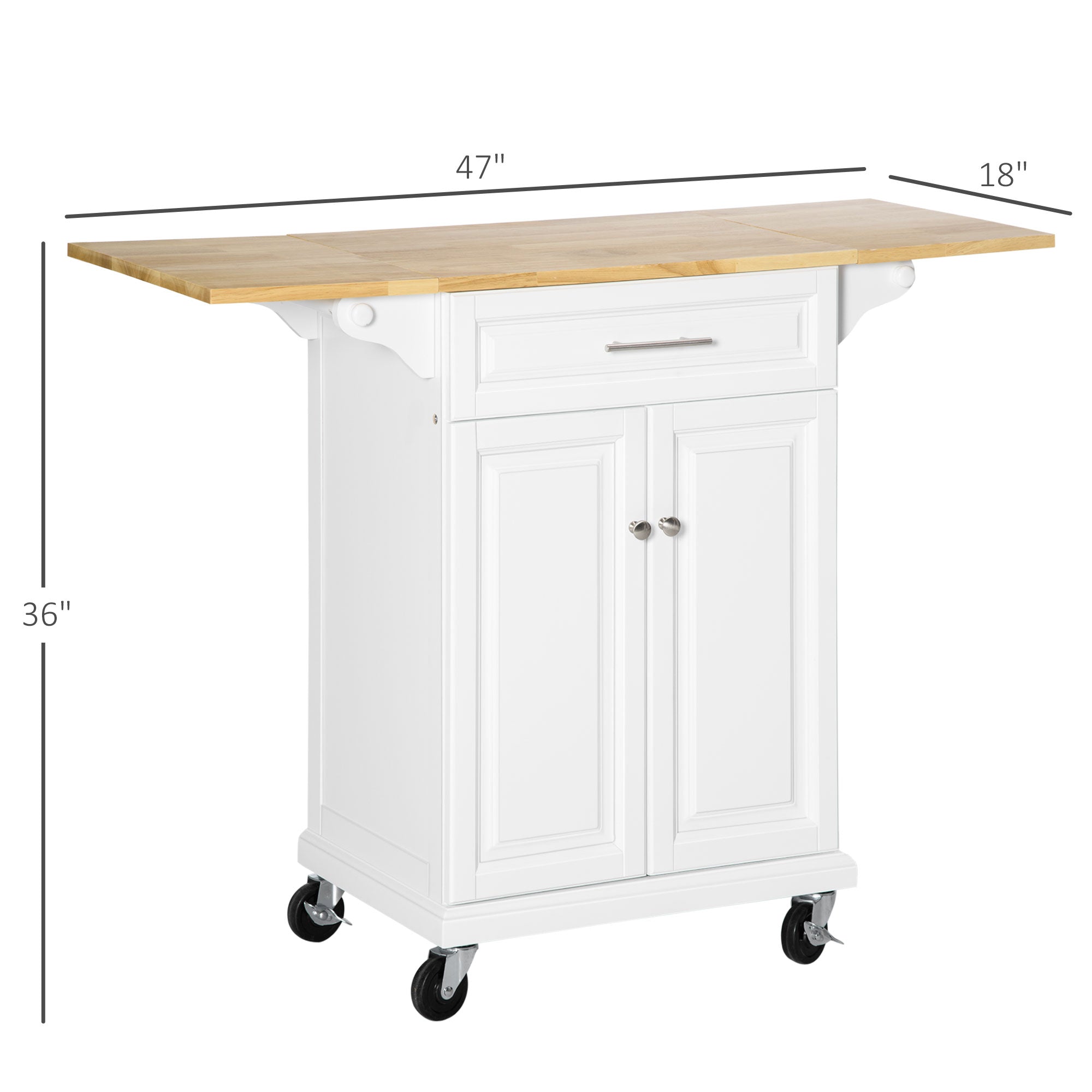 Kitchen Island Cart on Wheels with Extended Counter Drawer Cabinet Towel Racks Kitchen Islands & Kitchen Carts at Gallery Canada
