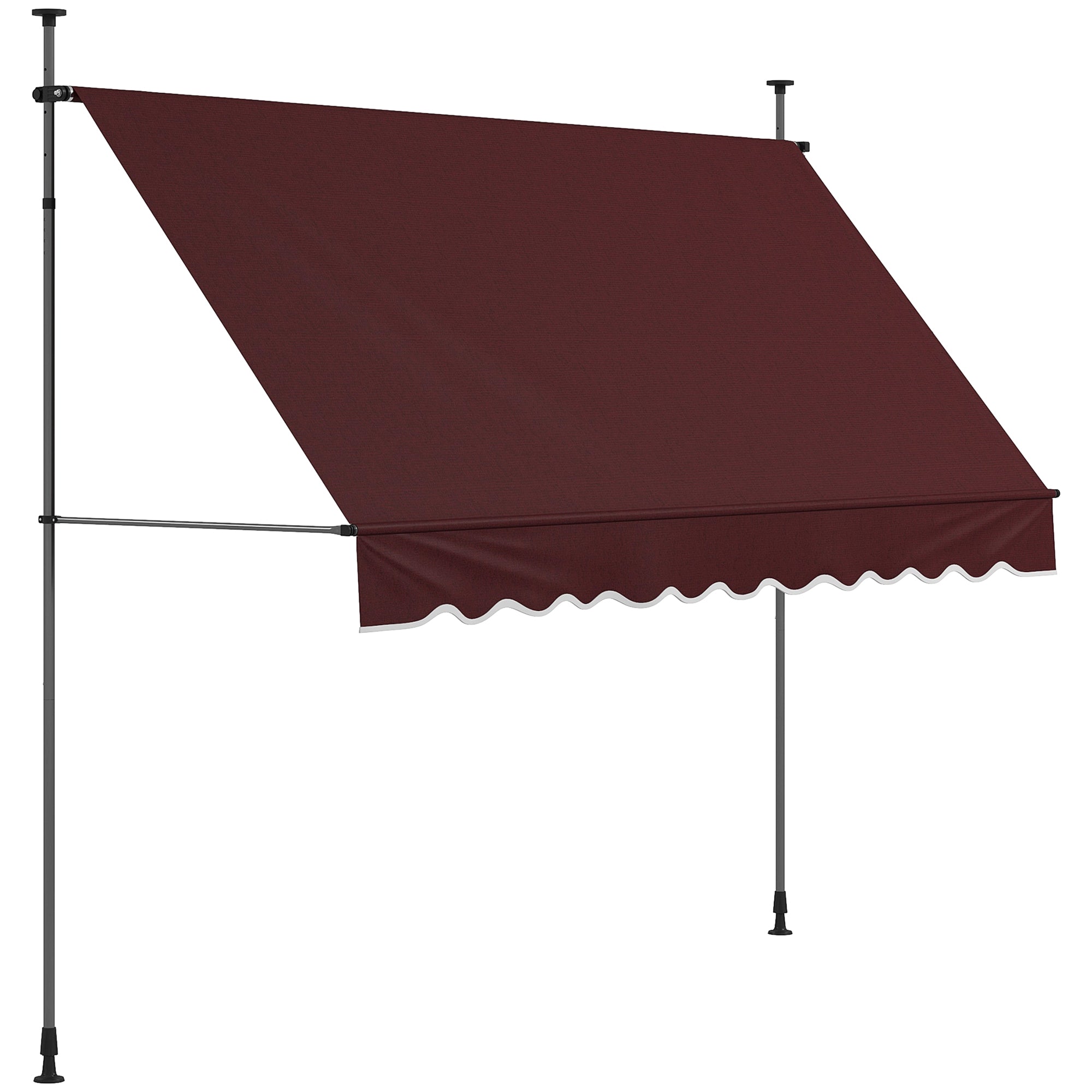 10' x 3' Manual Retractable Awning, Non-Screw Freestanding Patio Awning, UV Resistant, for Window or Door, Wine Red Window Awnings at Gallery Canada