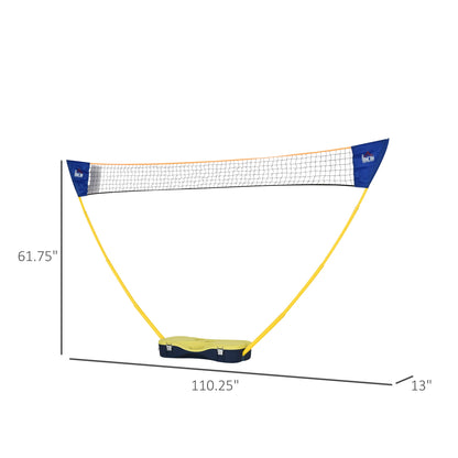 Foldable 9.5x5 ft Portable Badminton Net Set with Rackets & Shuttlecocks, Multi Colour Badminton   at Gallery Canada