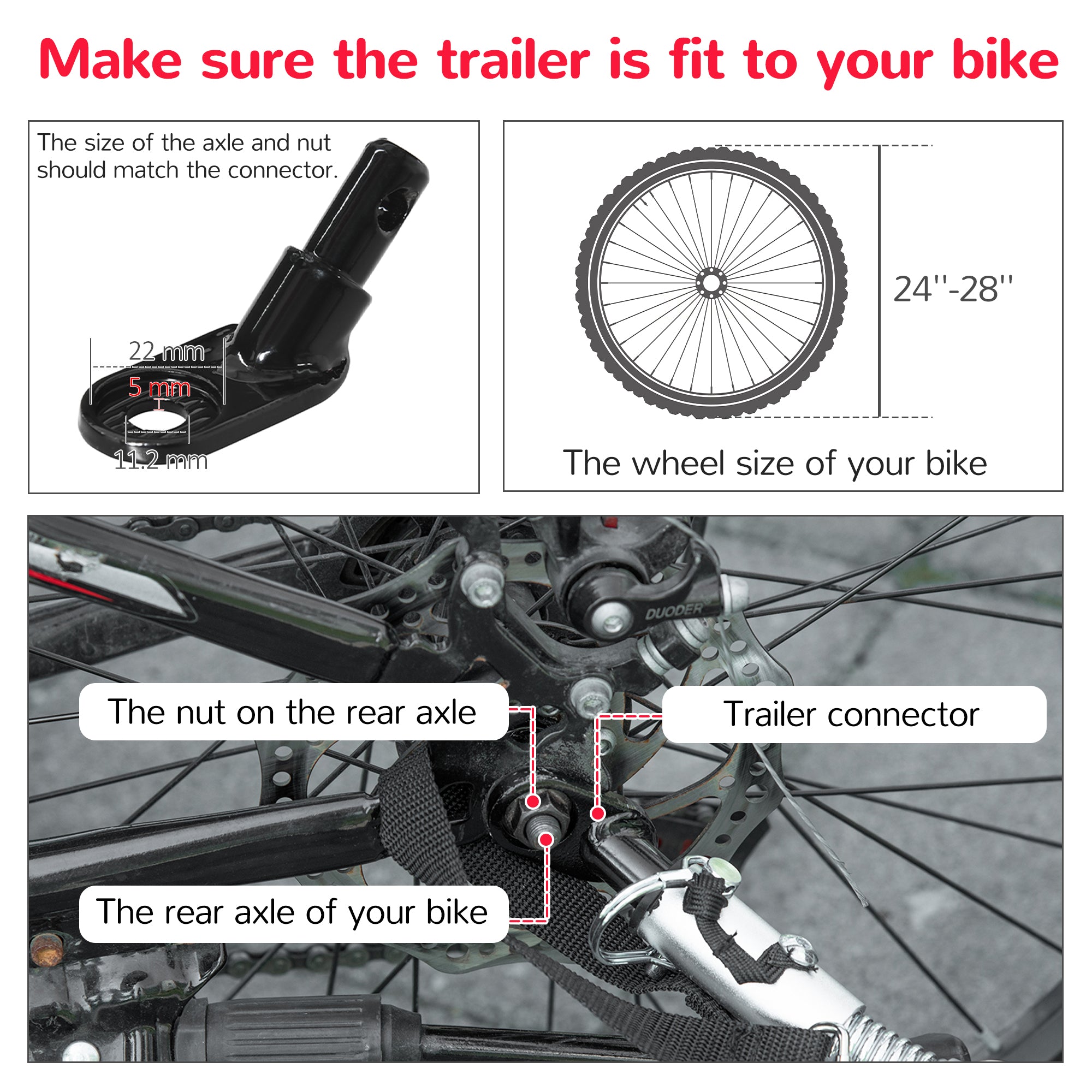 Dog Bike Trailer, 2-in-1 Dog Wagon Pet Stroller for Travel with Universal Wheel Reflectors Flag, for Small and Medium Dogs, Red Dog Bike Trailers & Strollers at Gallery Canada
