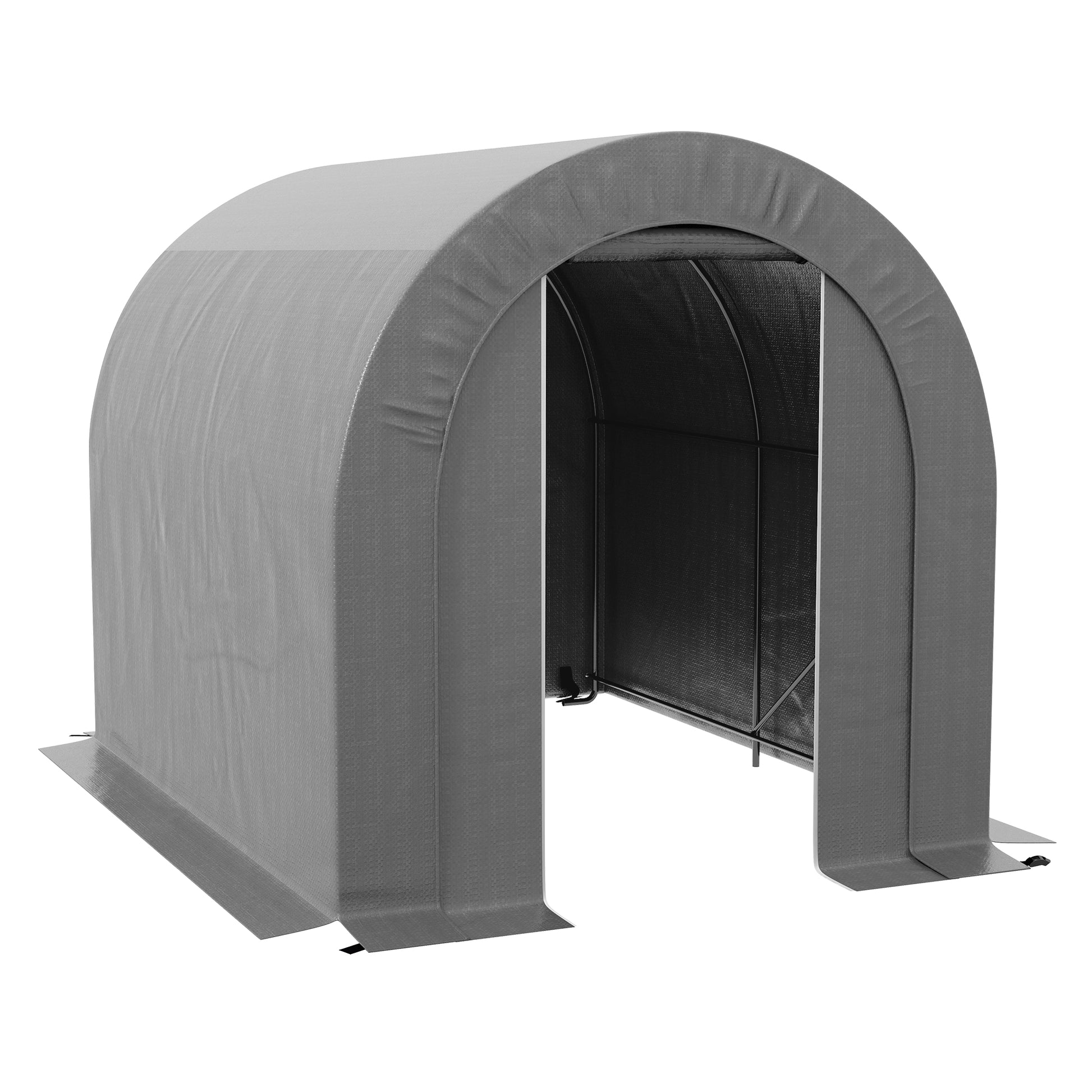 6' x 8' Outdoor Storage Shed, Heavy Duty Galvanized Steel Portable Shed for Bike, Motorcycle, Garden Tools, Dark Grey Sheds at Gallery Canada