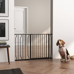 30"- 45" Easy Install Pet Gate w/ Door &; Double Locking System, Extra Wide Dog Gate for Stairs, Hallways, Black Houses, Kennels & Pens Black at Gallery Canada