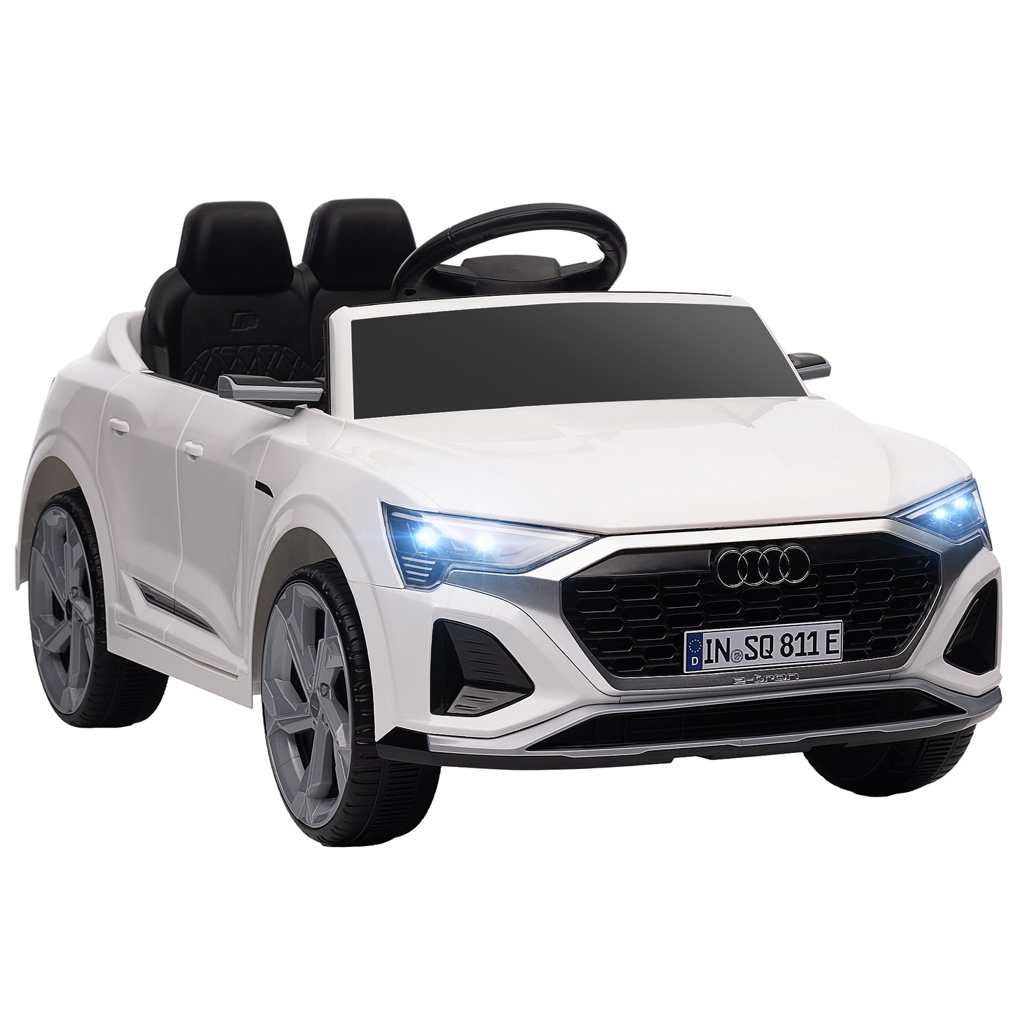 12V Battery Powered Kids Electric Car, Audi Q8 etron Sportback Licensed Ride on Car w/ Remote Control, White Electric Toy Cars   at Gallery Canada