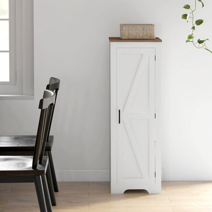 Farmhouse Accent Cabinet with Adjustable Shelf Barn Door Storage Cabinet for Living Room Floor Pantry Cabinet White Storage Cabinets   at Gallery Canada