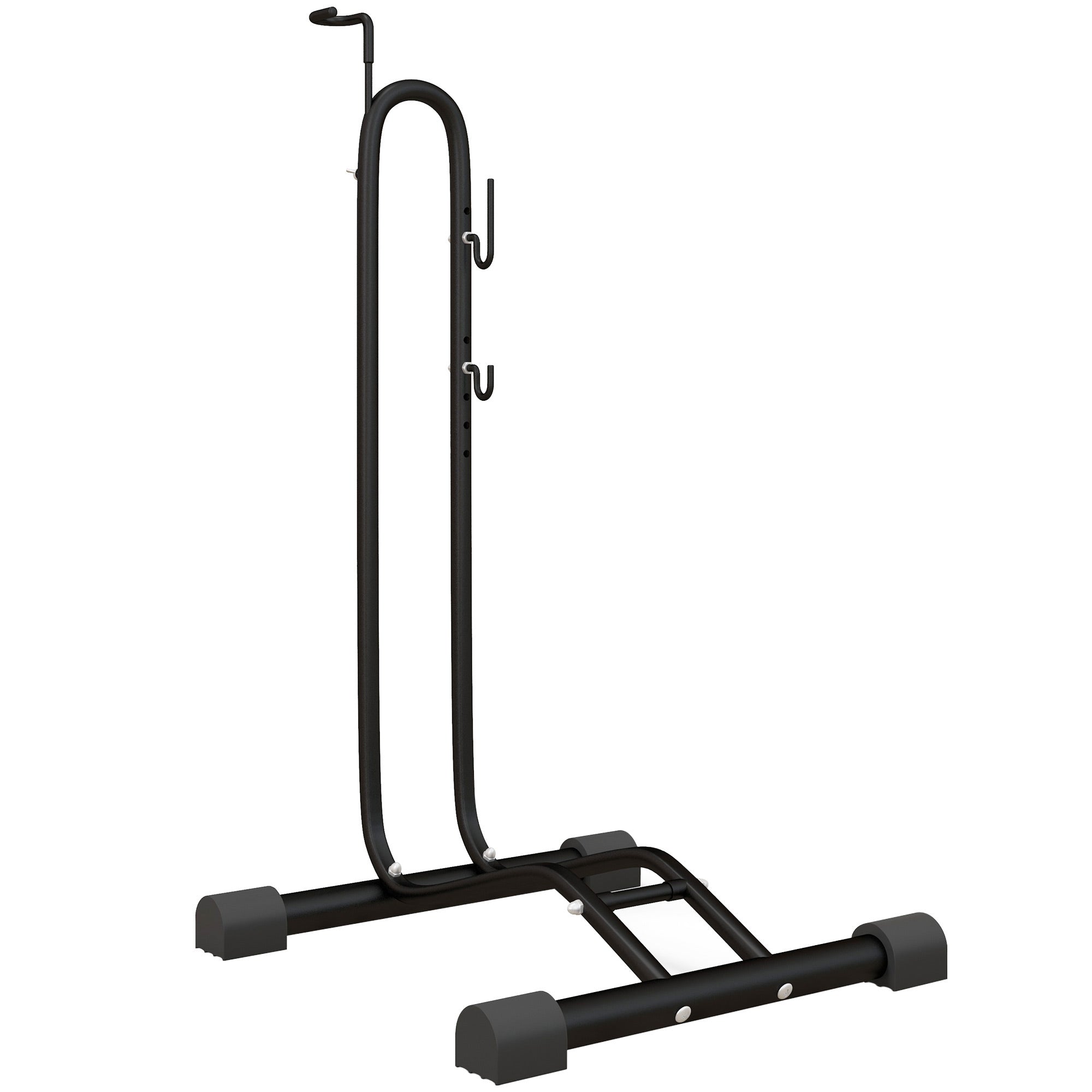 Vertical & Horizontal Bike Rack Bicycle Storage Stand with Adjustable Hooks, Fits 6