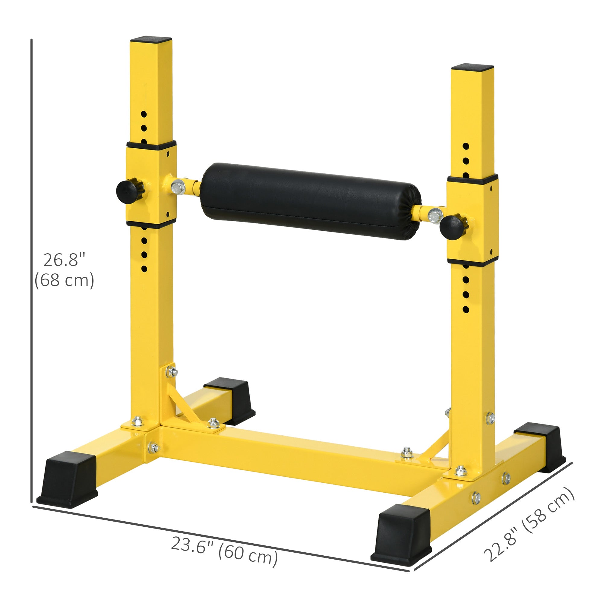 Bulgarian Split Squat Stand, 12-Level Adjustable Single Leg Squat Stand for Lower Body Strength Training, Yellow Accessories at Gallery Canada