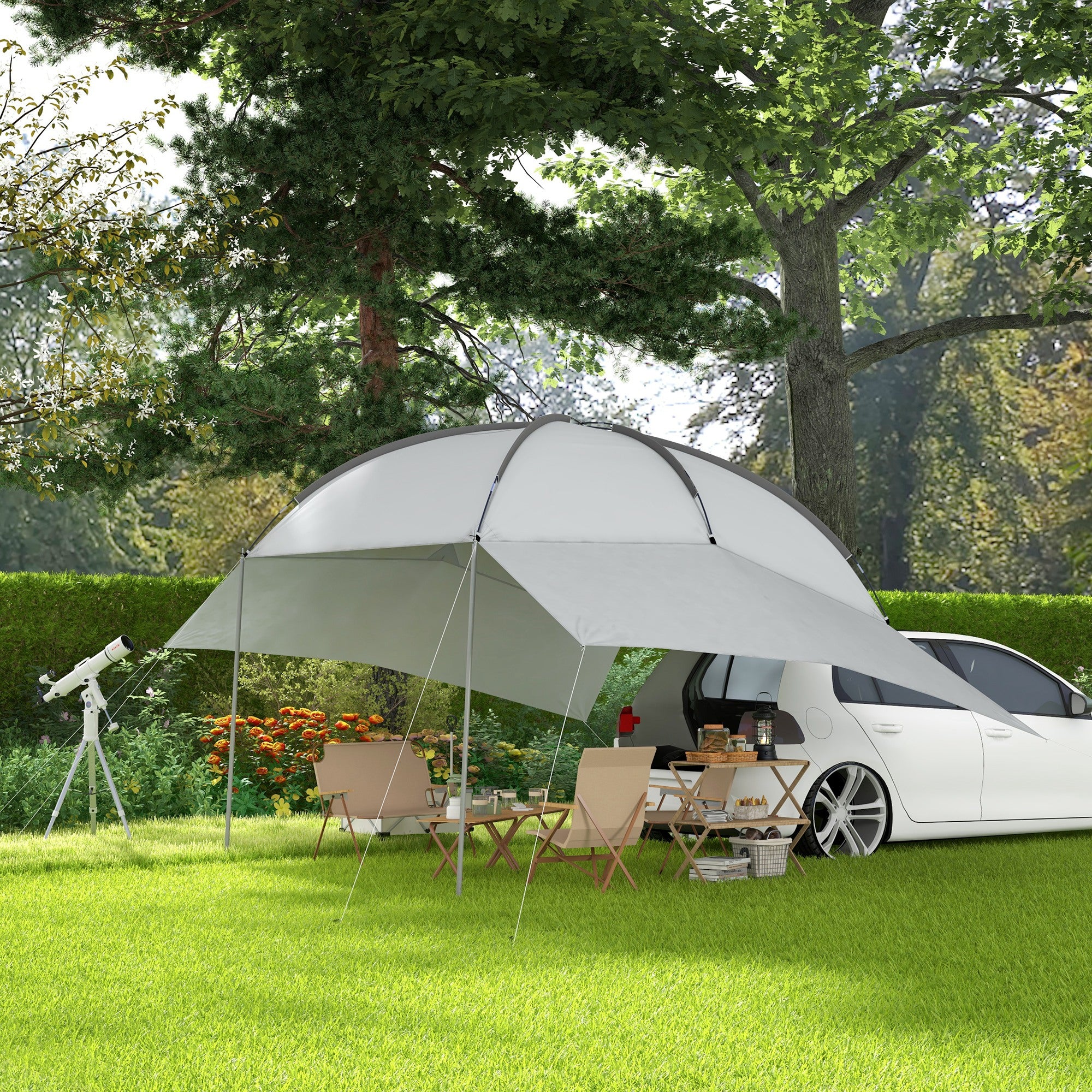 Portable SUV Tailgate Tent with Awning and 2 Side Walls, Rooftop Car Awning Sun Shelter, for Truck, RV, Van, Trailer Camping Tents at Gallery Canada