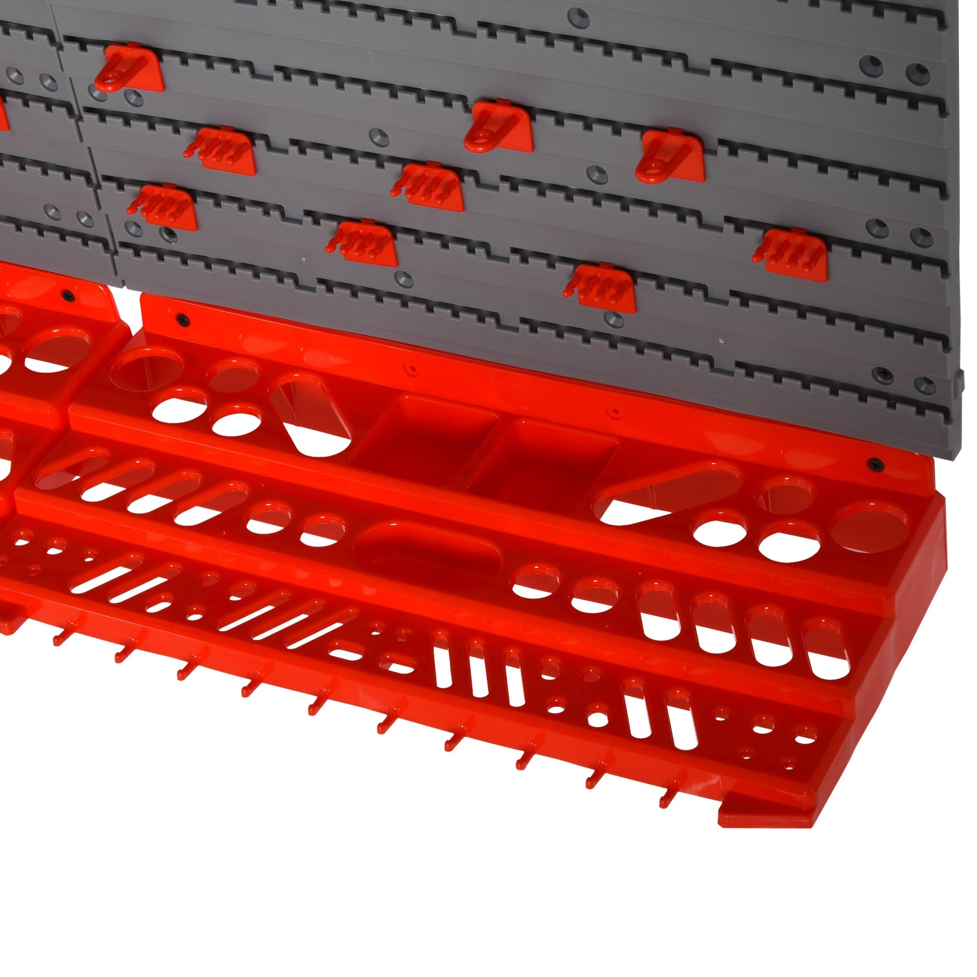 54 Piece Pegboard and Shelf Tool Organizer Wall Mounted DIY Garage Storage with 50 Hooks, Red Tool Organizers   at Gallery Canada