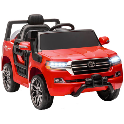 12V Toyota LAND CRUISER Licensed Kids Car w/ Remote Control, Four Wheel Spring Suspension, Soft Start, LED Light, Red Electric Toy Cars   at Gallery Canada