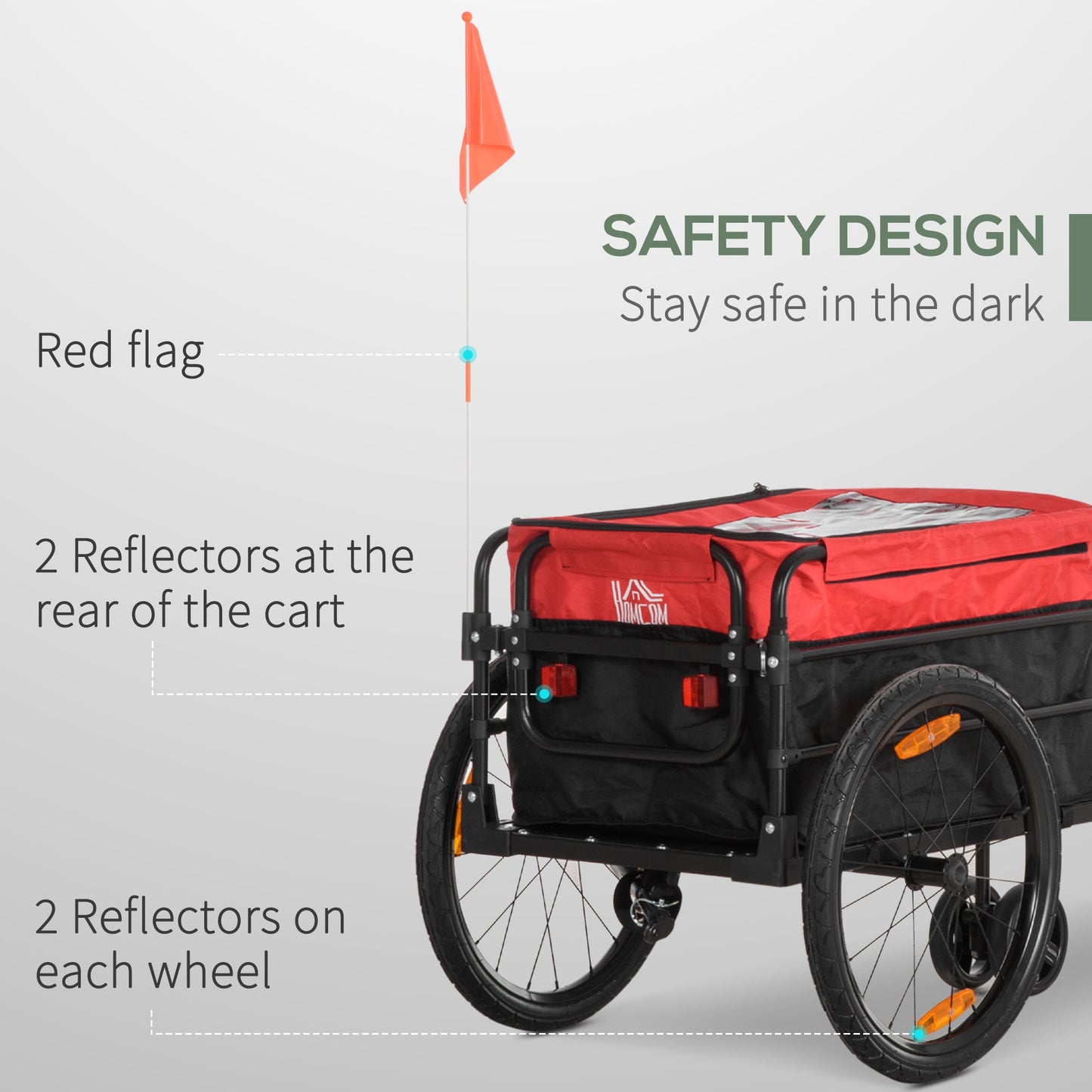 Bike Cargo Trailer &; Wagon Cart, Multi-Use Garden Cart with Removable Box, 20'' Big Wheels, Reflectors, Hitch and Handle, Red Bike Cargo Trailers   at Gallery Canada